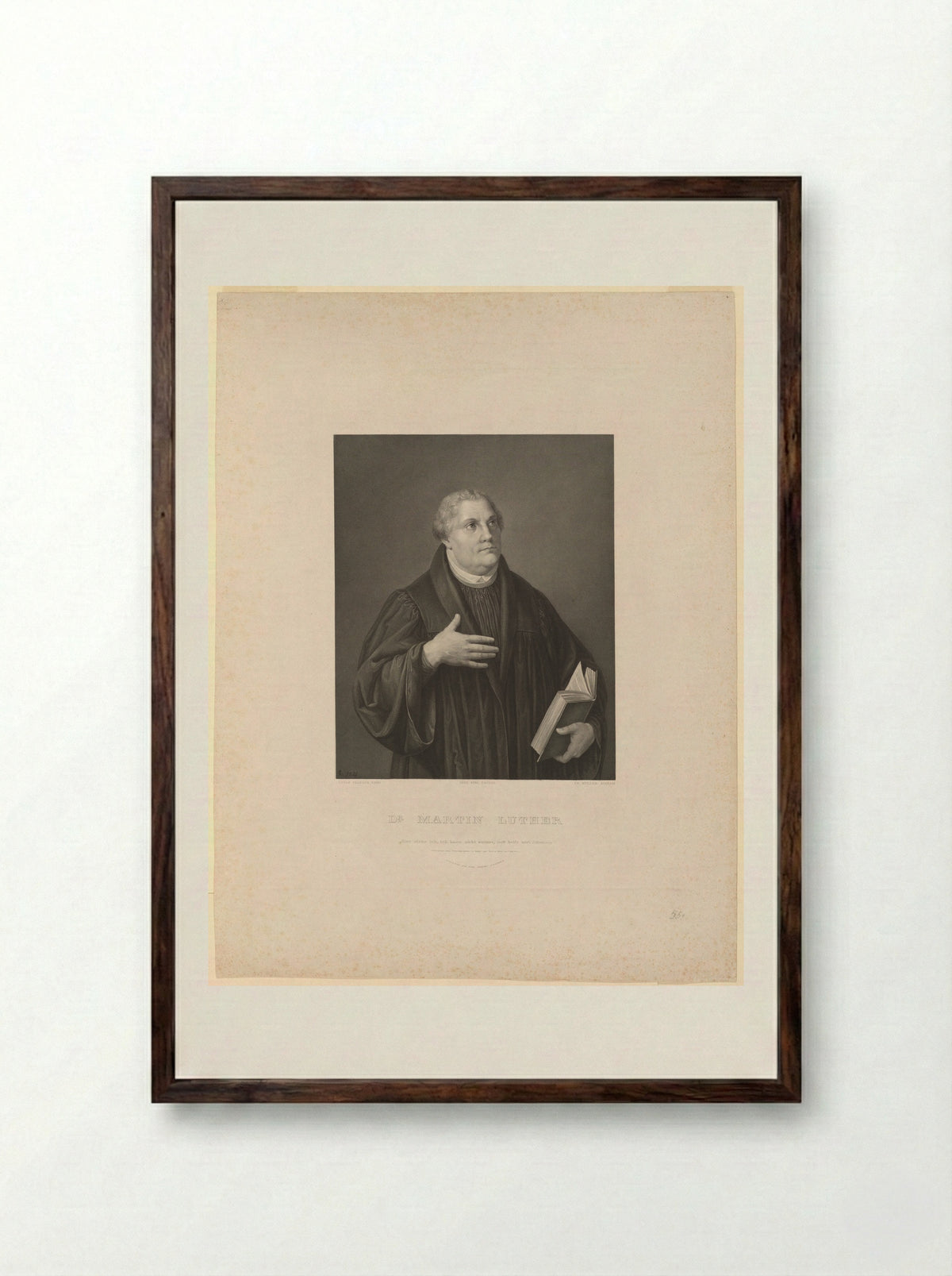 Martin Luther - Johann Friedrich Müller - Framed Print Dark Wood