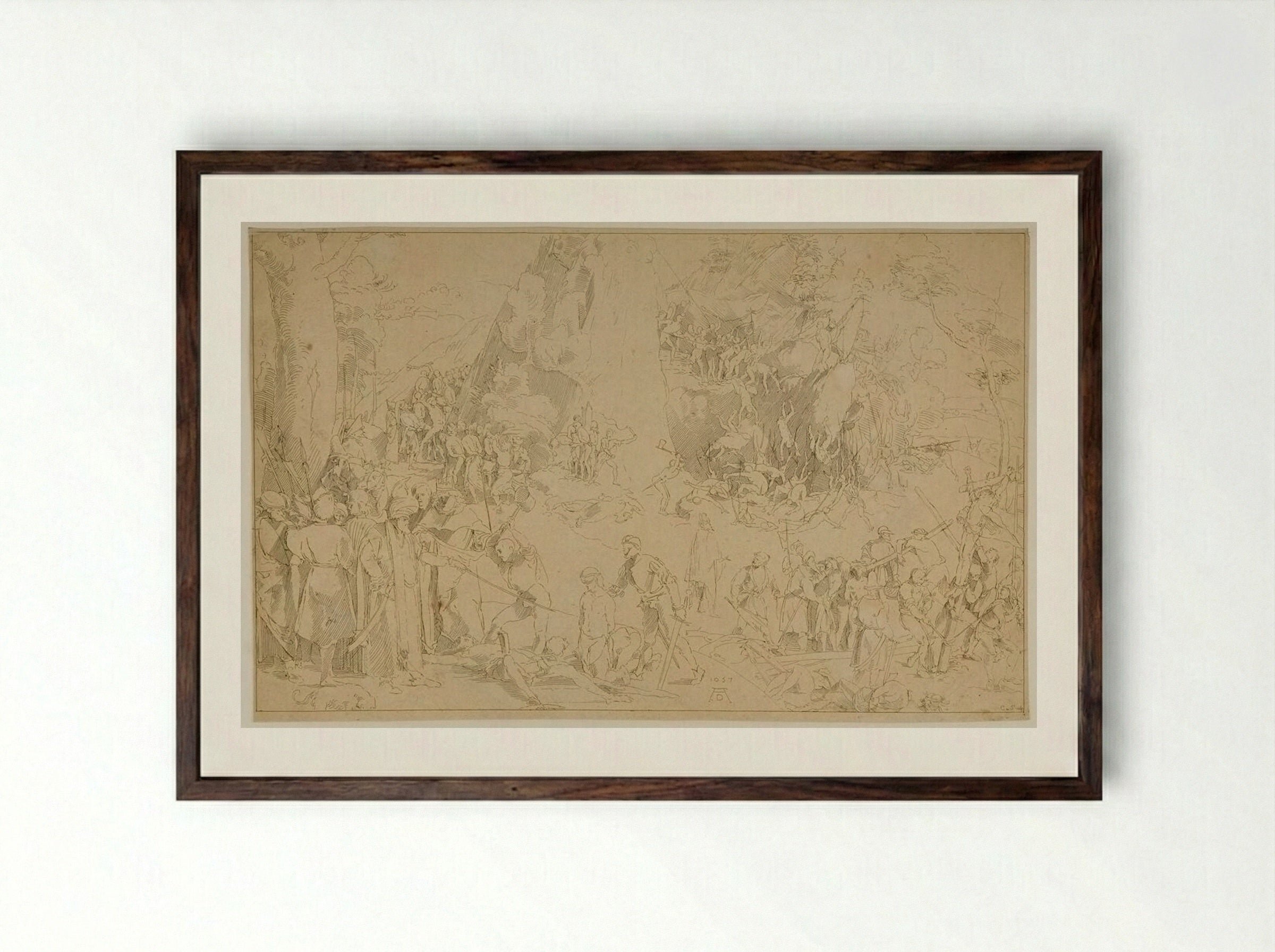 Martyrdom of Christians - Anne Claude de Thubières, comte de Caylus - Framed Print Dark Wood
