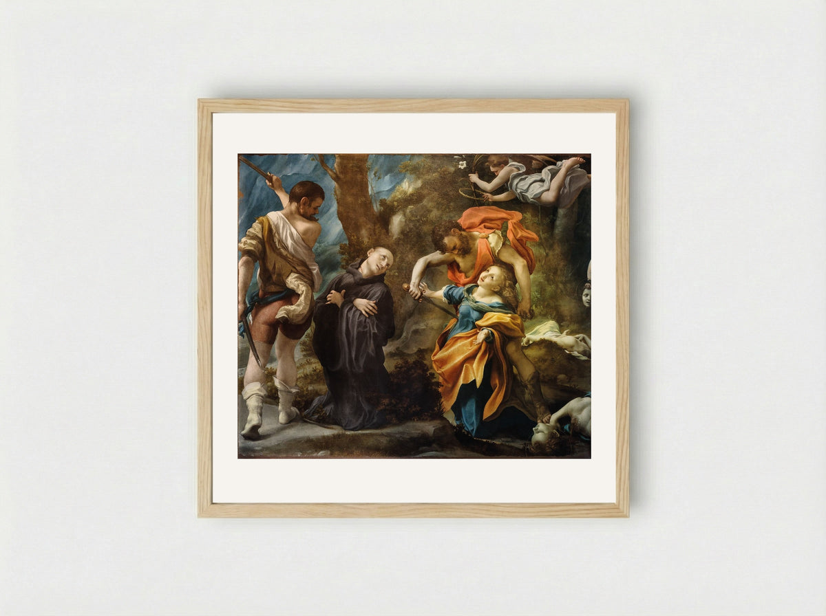 Martyrdom of Four Saints - Correggio - Framed Print Wood