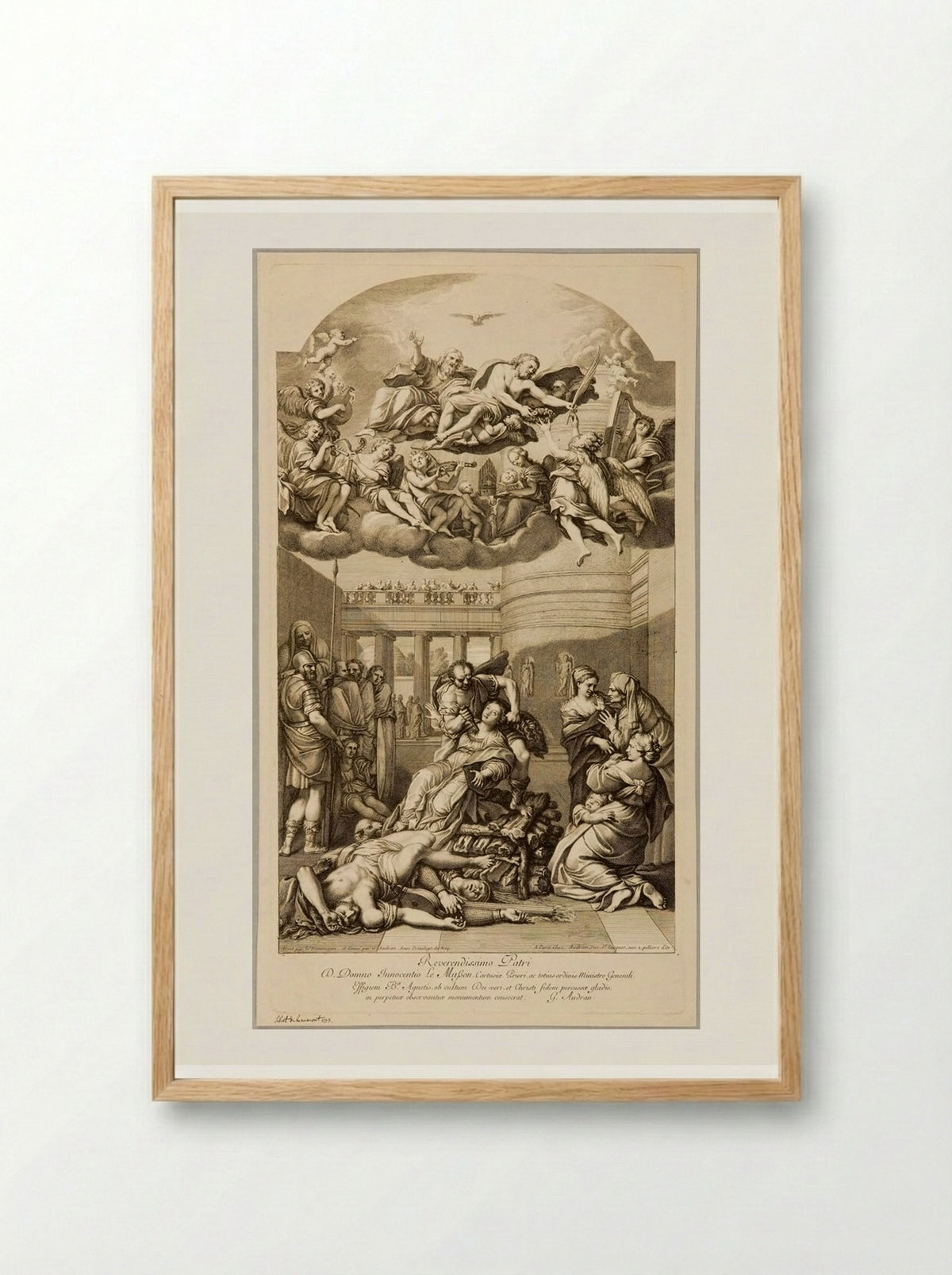 Martyrdom of Saint Agnes - Gérard Audran - Framed Print Wood