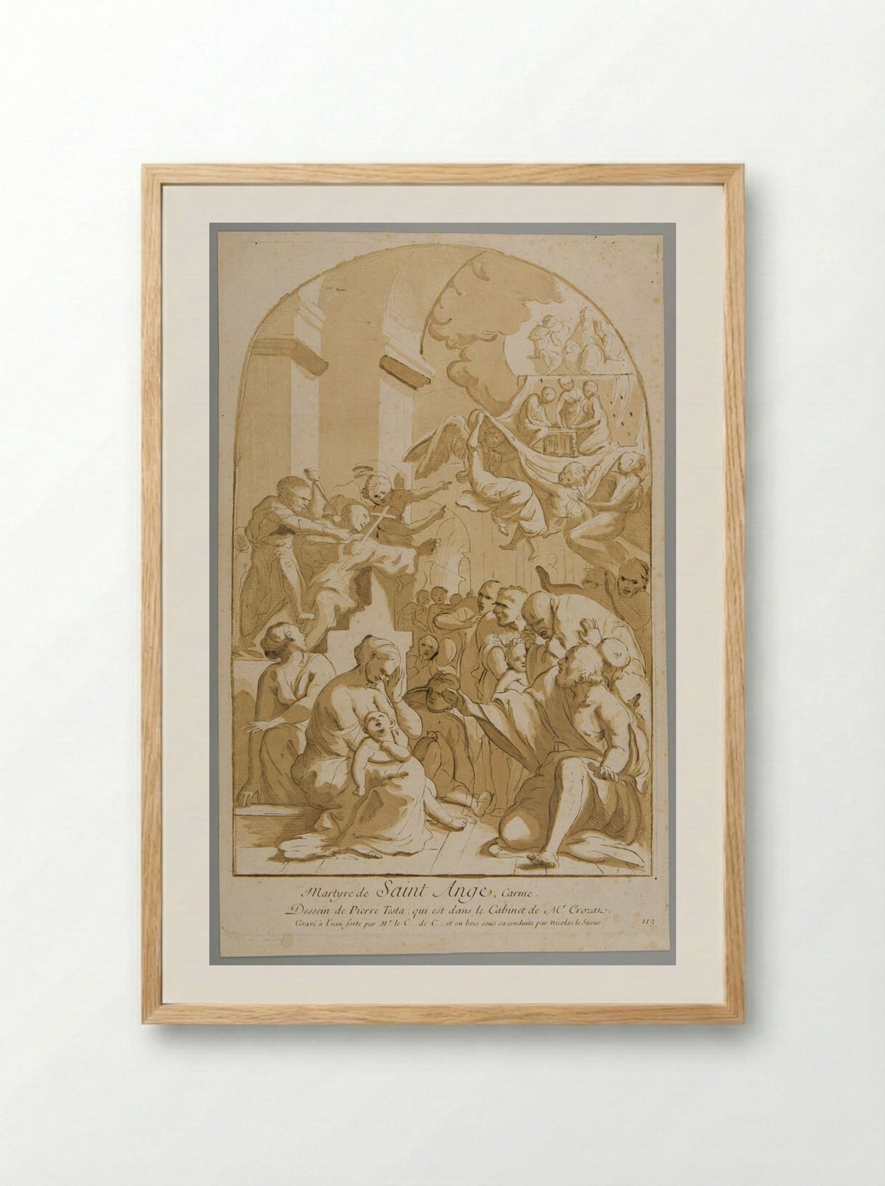 Martyrdom of Saint Angelo - Nicolas Le Sueur - Framed Print Wood