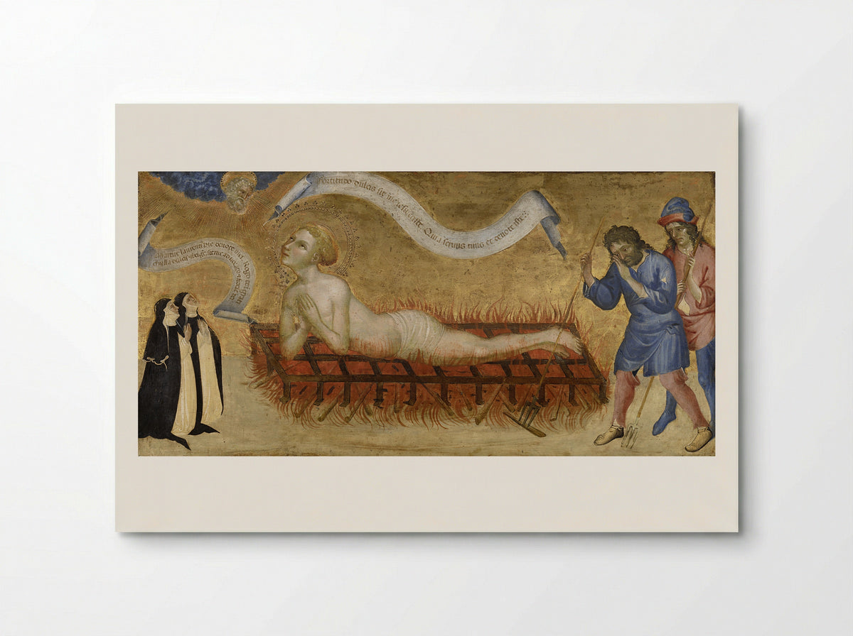 Martyrdom of Saint Lawrence, with Two Benedictine Nuns - Jacobello del Fiore - Poster