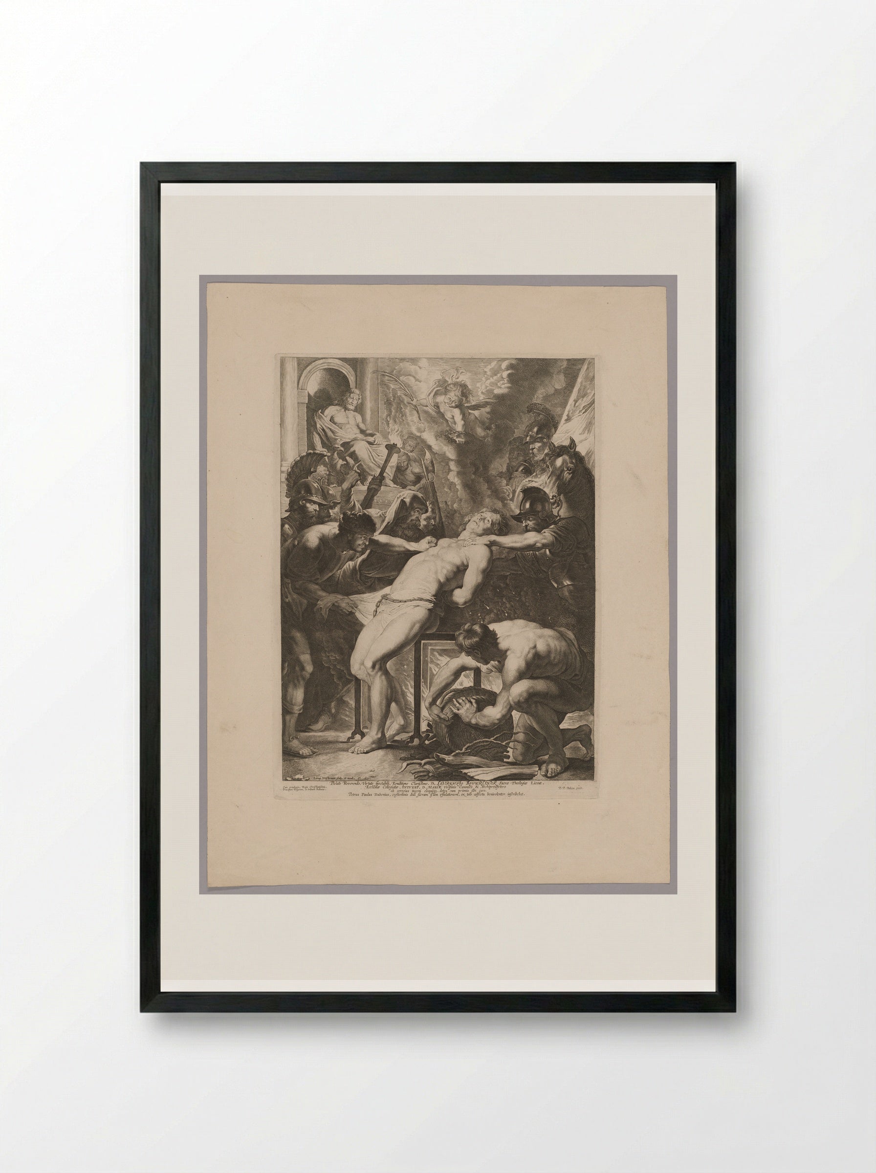 Martyrdom of Saint Lawrence - Lucas Vorsterman I - Framed Print Black