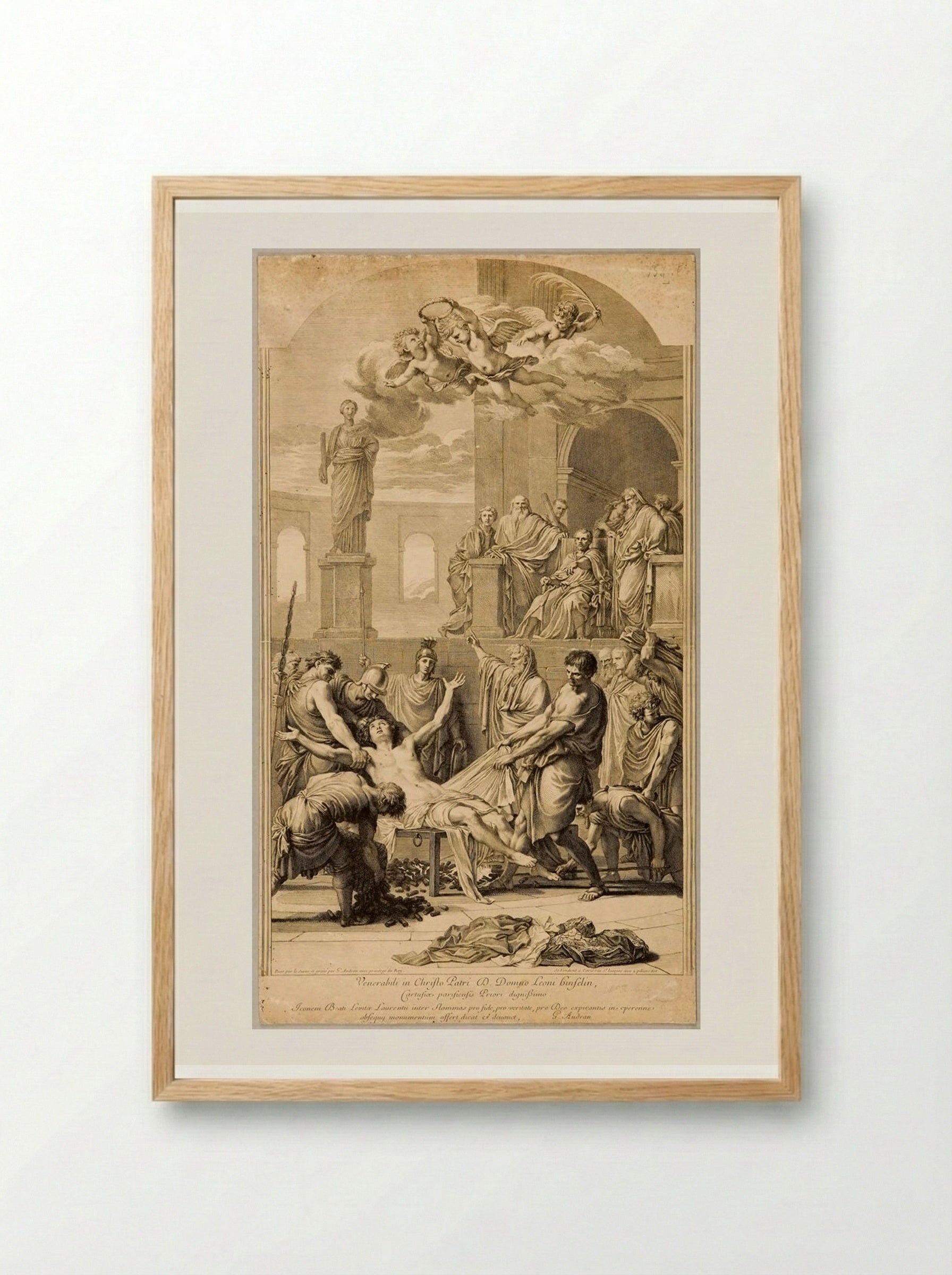 Martyrdom of Saint Lawrence - Gérard Audran - Framed Print Wood