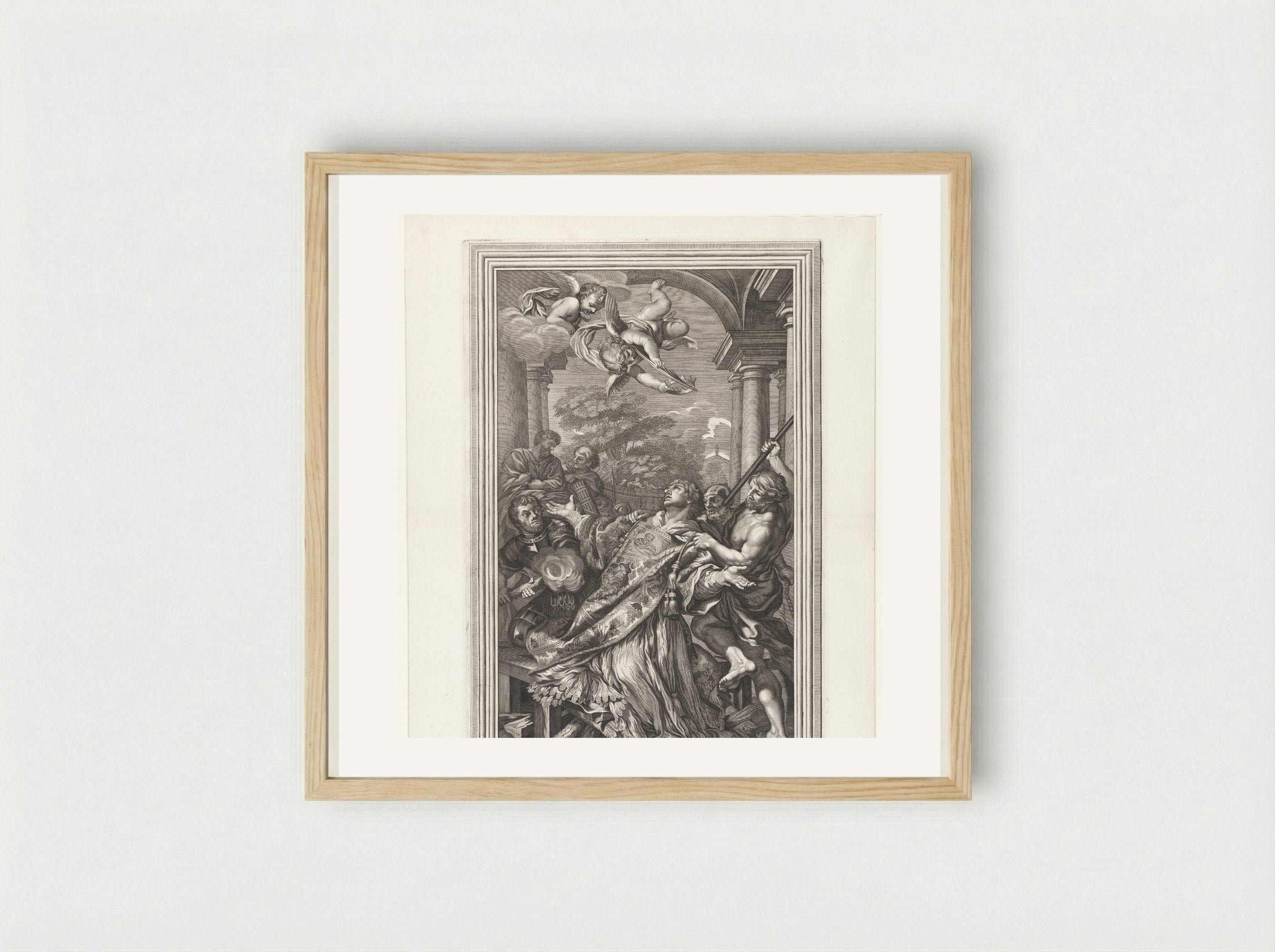 Martyrdom of Saint Lawrence - Giovanni Giacomo de' Rossi - Framed Print Wood