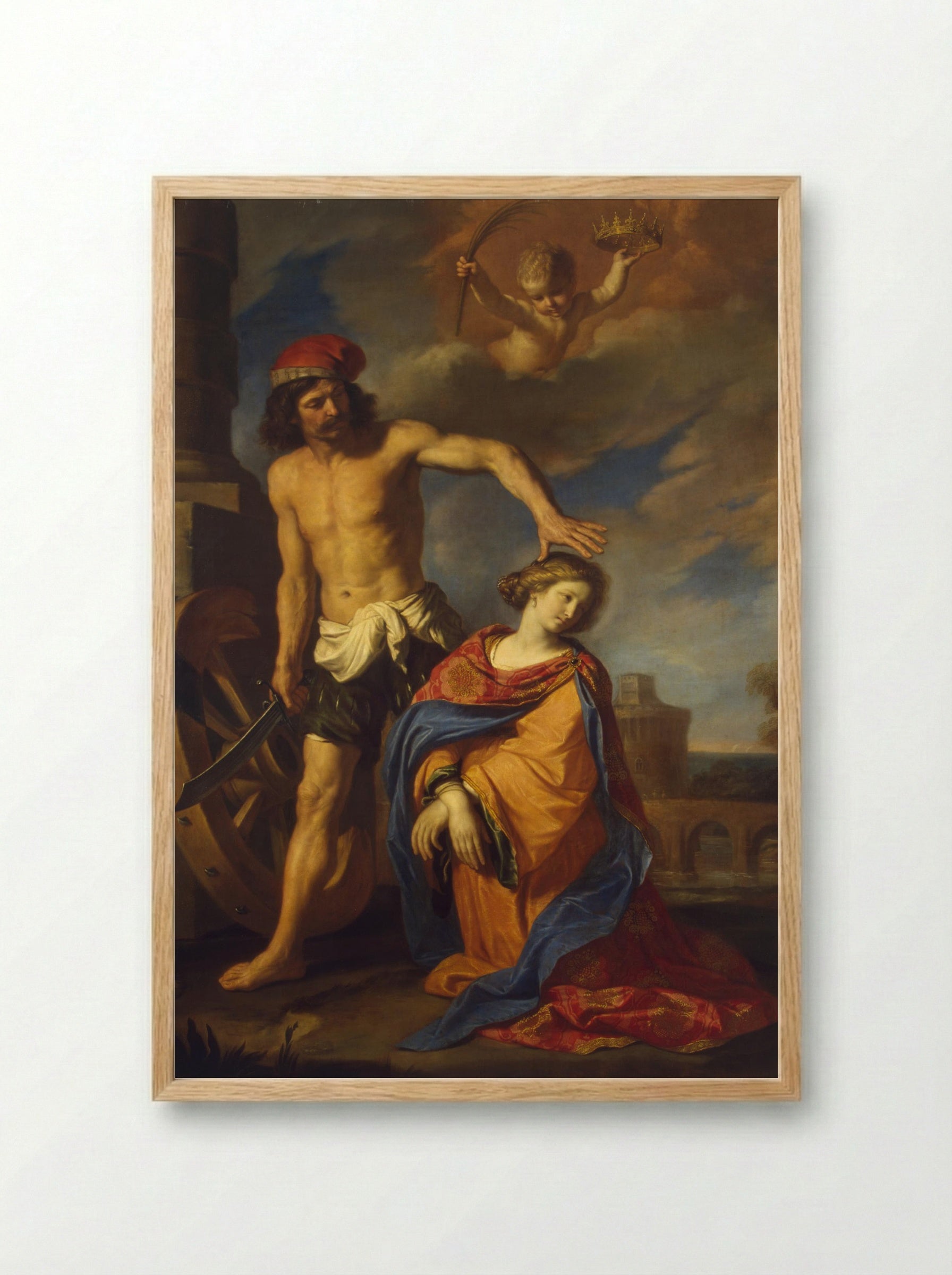 Martyrdom of St Catherine - Guercino - Framed Print Wood