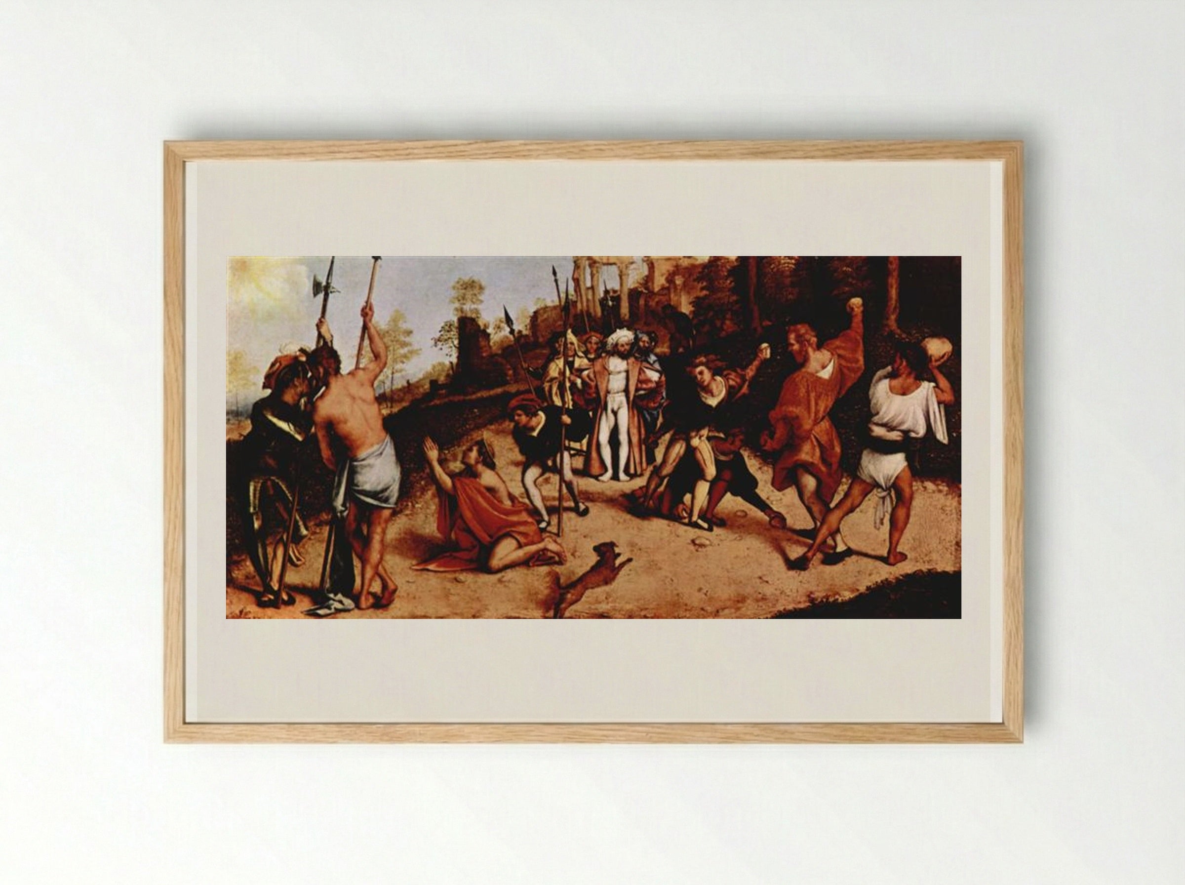 Martyrdom of St. Stephen - Lorenzo Lotto - Framed Print Wood