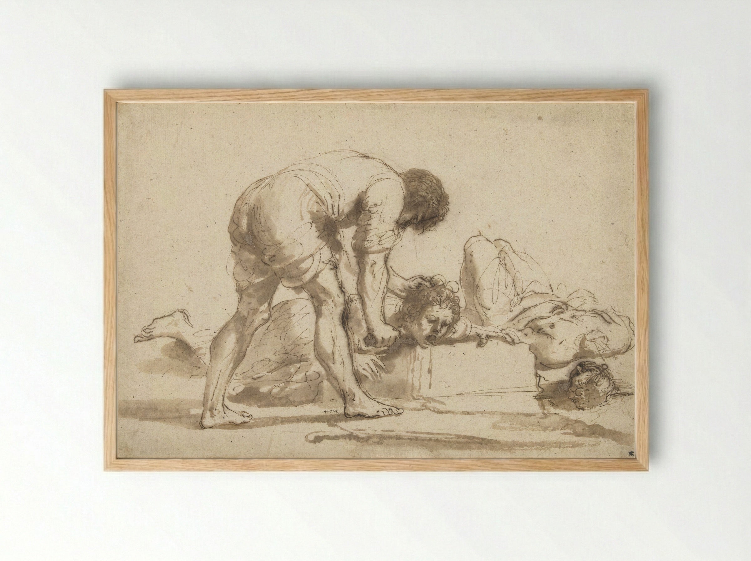 Martyrdom of the Roman Officers John and Paul - Guercino - Framed Print Wood
