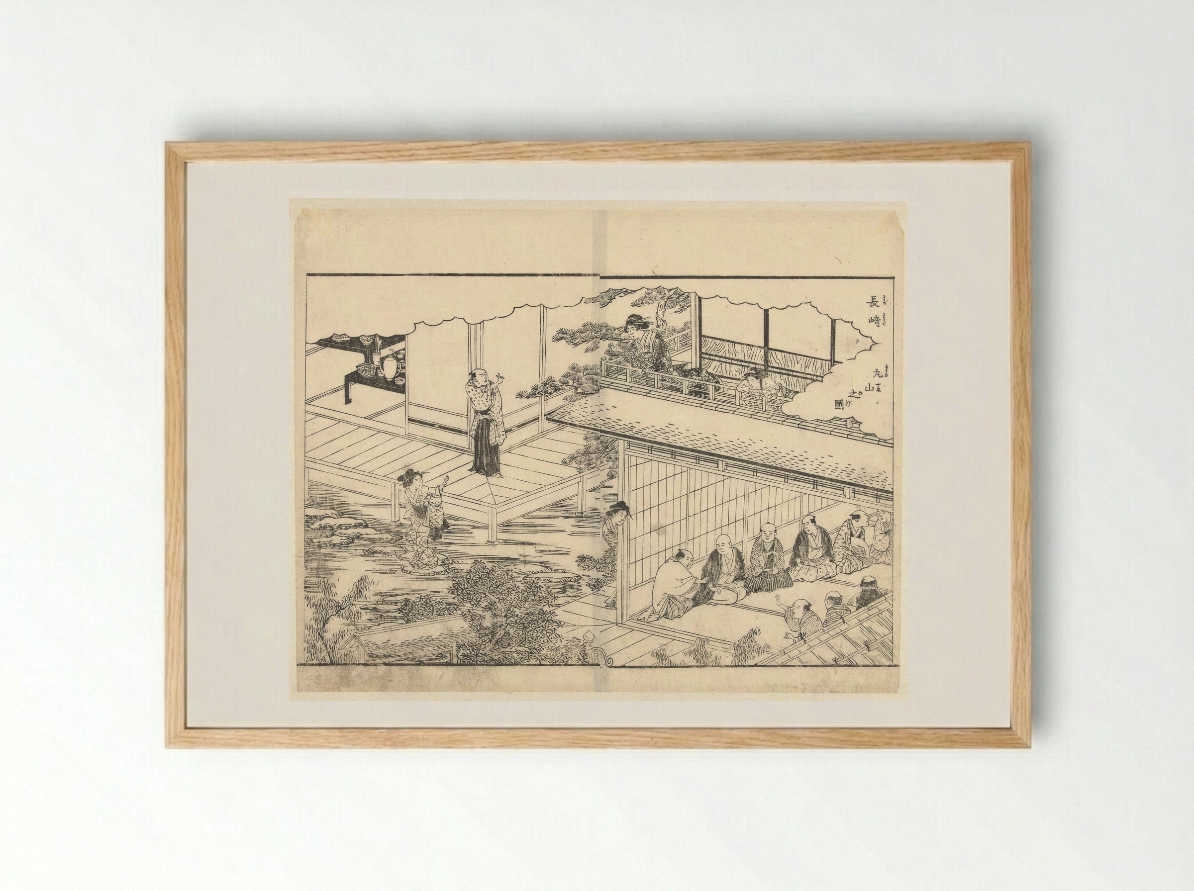 Maruyama in Nagasaki - Katsukawa Shuntei - Framed Print Wood