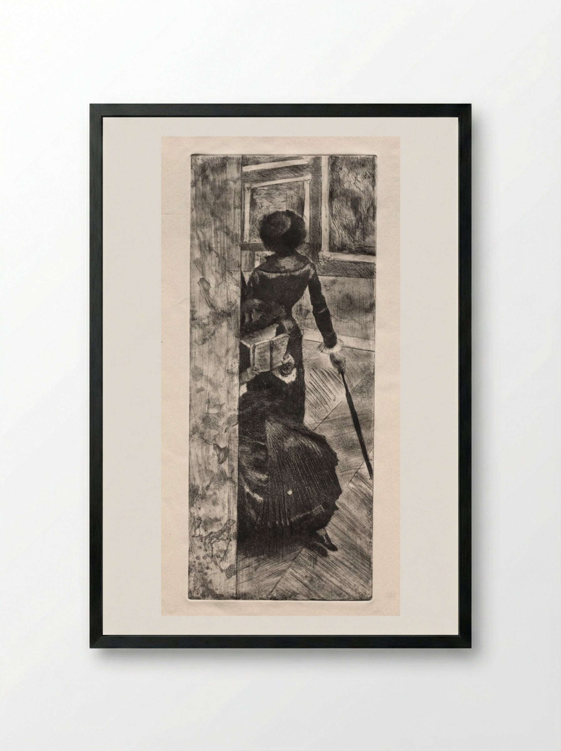 Mary Cassatt at the Louvre: The Paintings Gallery - Edgar Degas - Framed Print Black