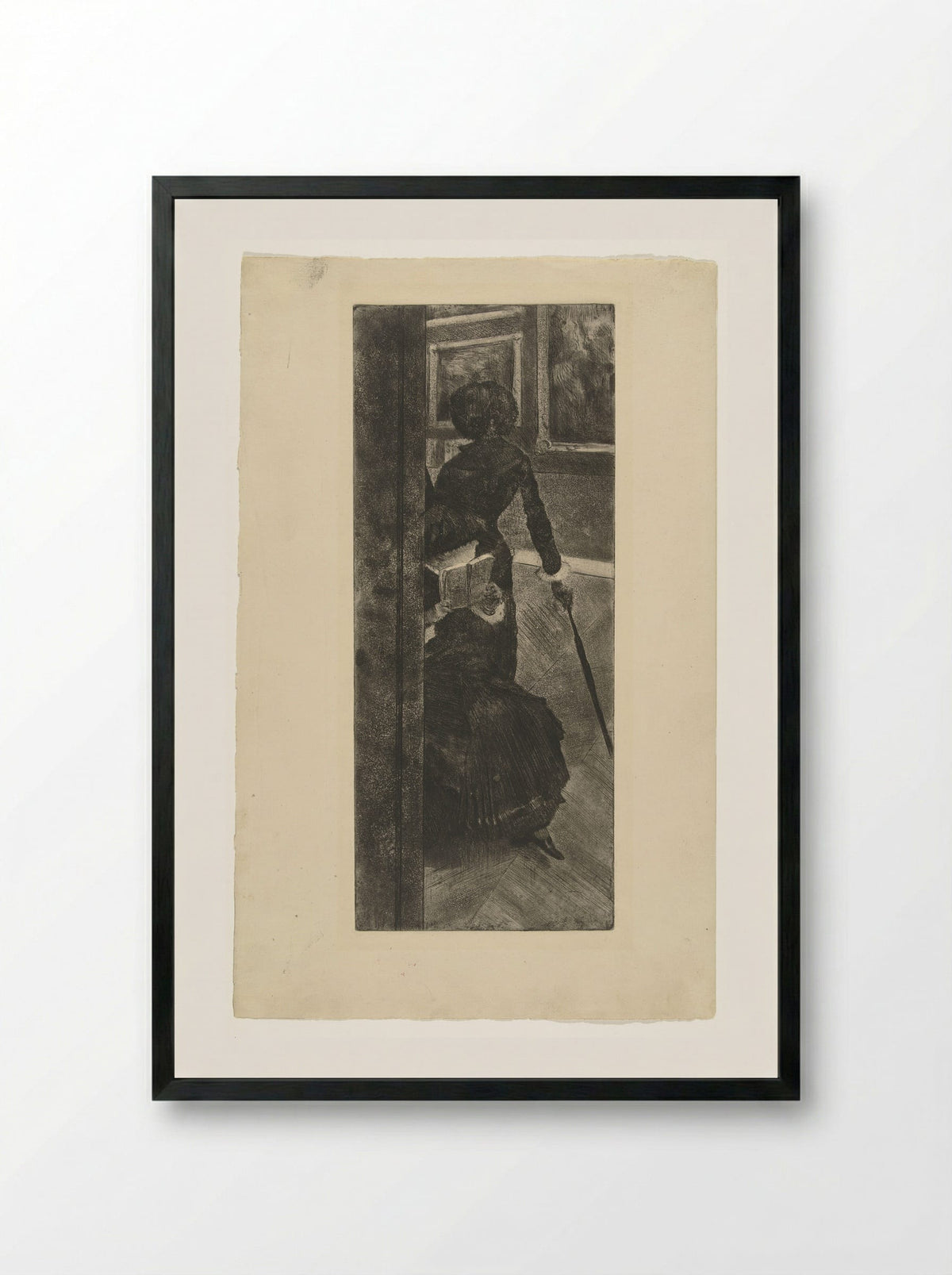 Mary Cassatt at the Louvre: The Paintings Gallery - Edgar Degas - Framed Print Black