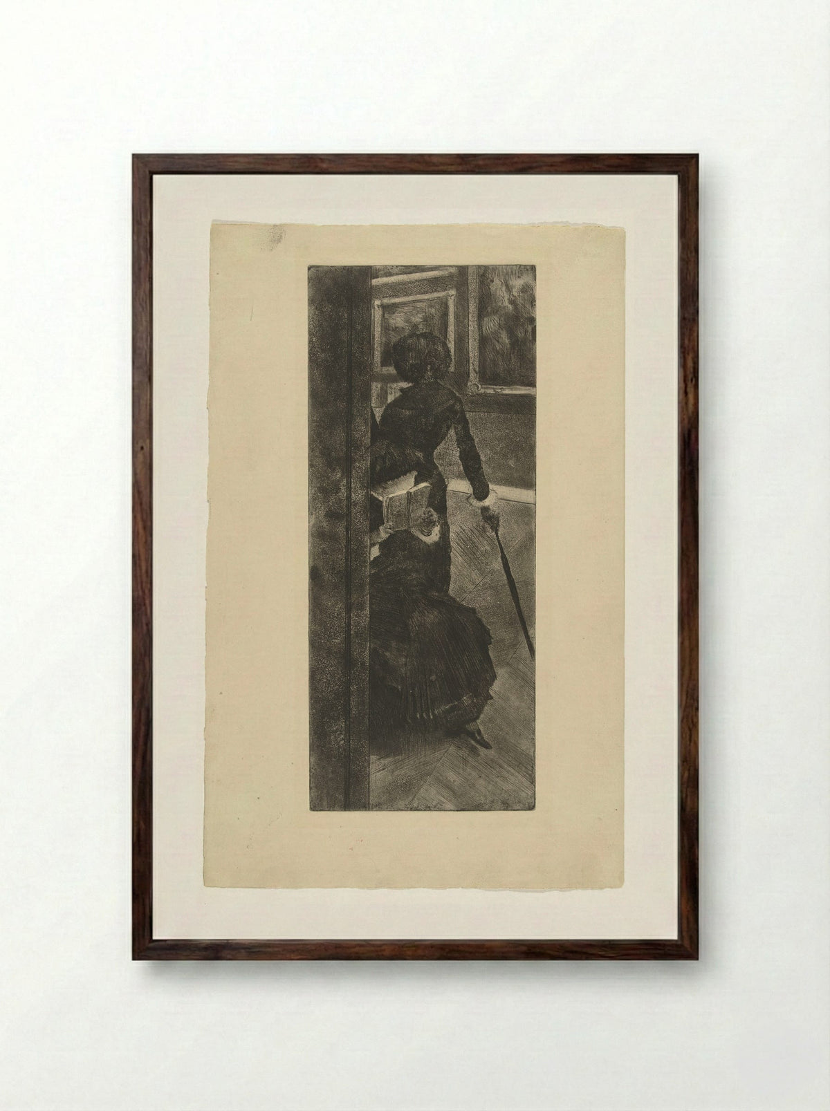 Mary Cassatt at the Louvre: The Paintings Gallery - Edgar Degas - Framed Print Dark Wood