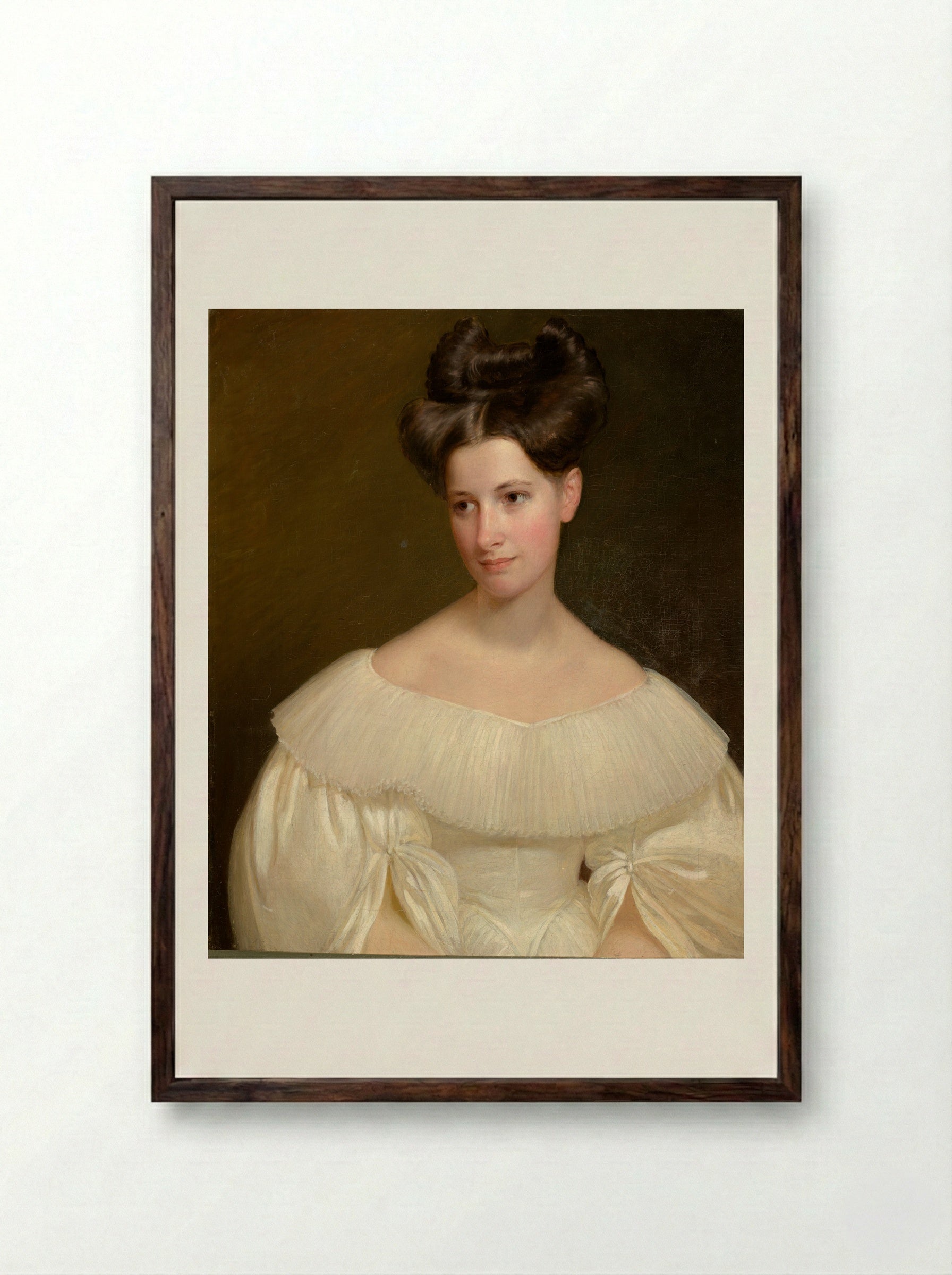 Mary Crowninshield Silsbee Sparks (Mrs. Jared Sparks) - Francis Alexander - Framed Print Dark Wood
