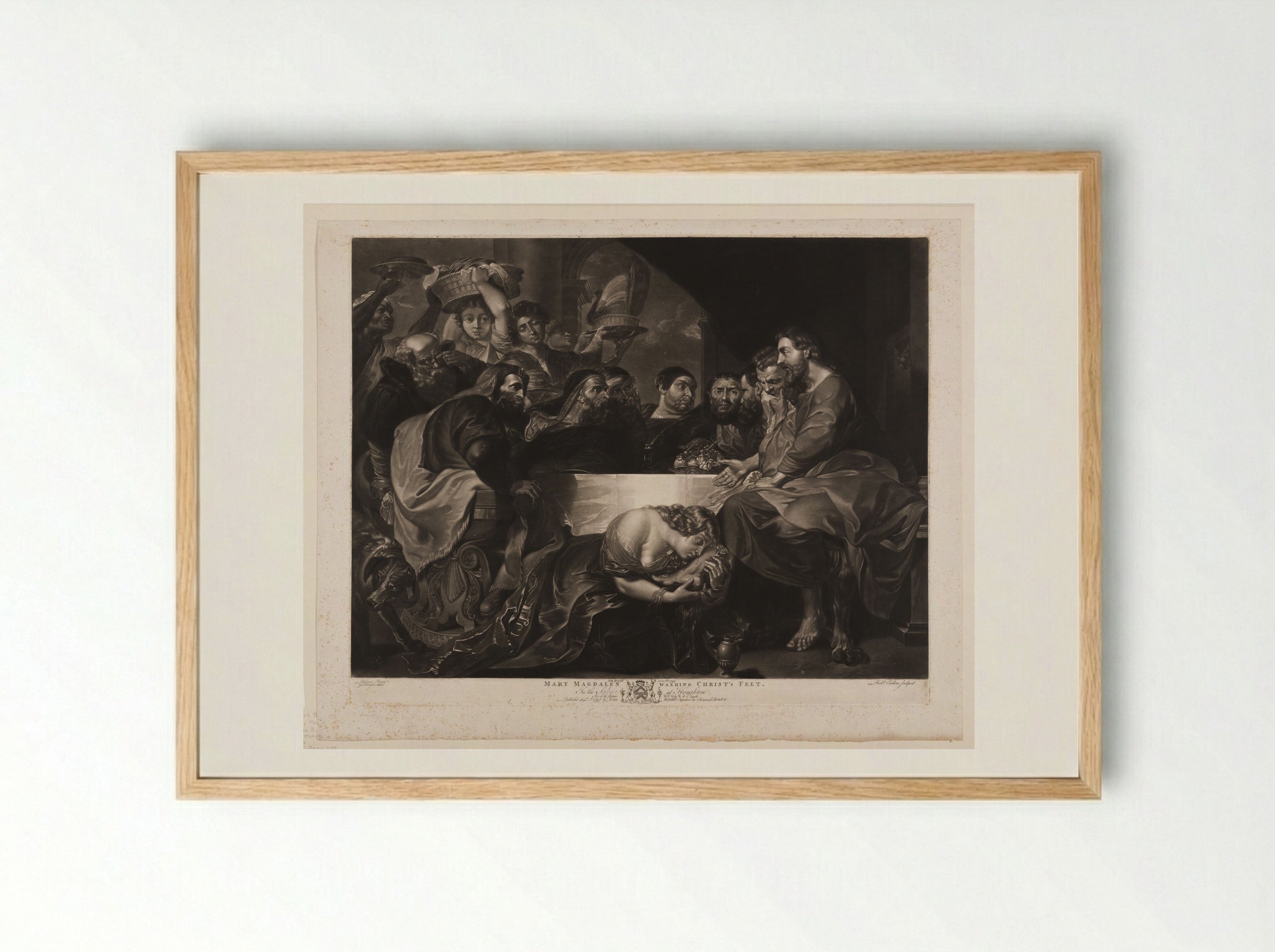 Mary Magdalen Washing Christ's Feet - Richard Earlom - Framed Print Wood