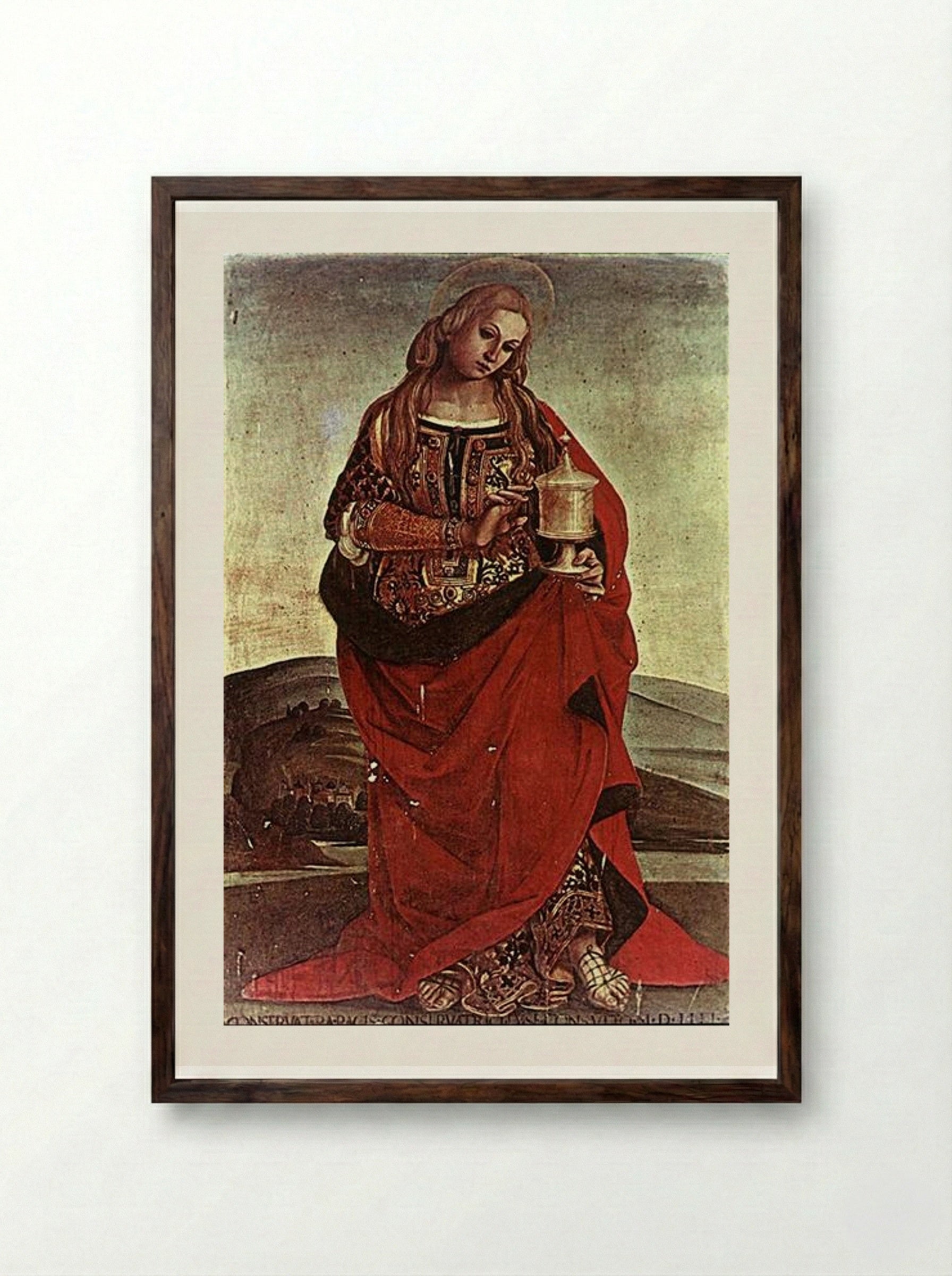 Mary Magdalene - Luca Signorelli - Framed Print Dark Wood