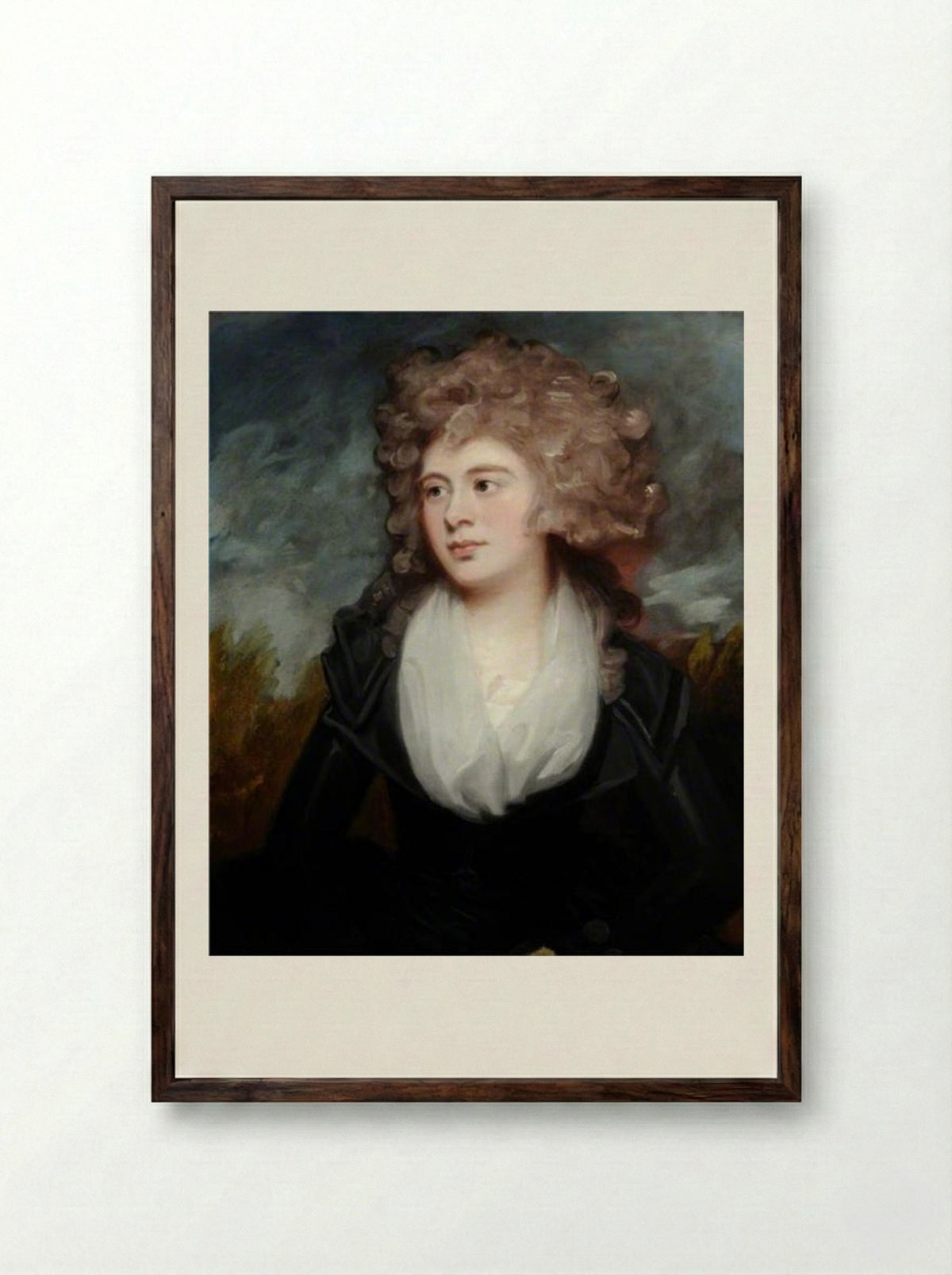 Mary McDonald Chichester - George Romney - Framed Print Dark Wood