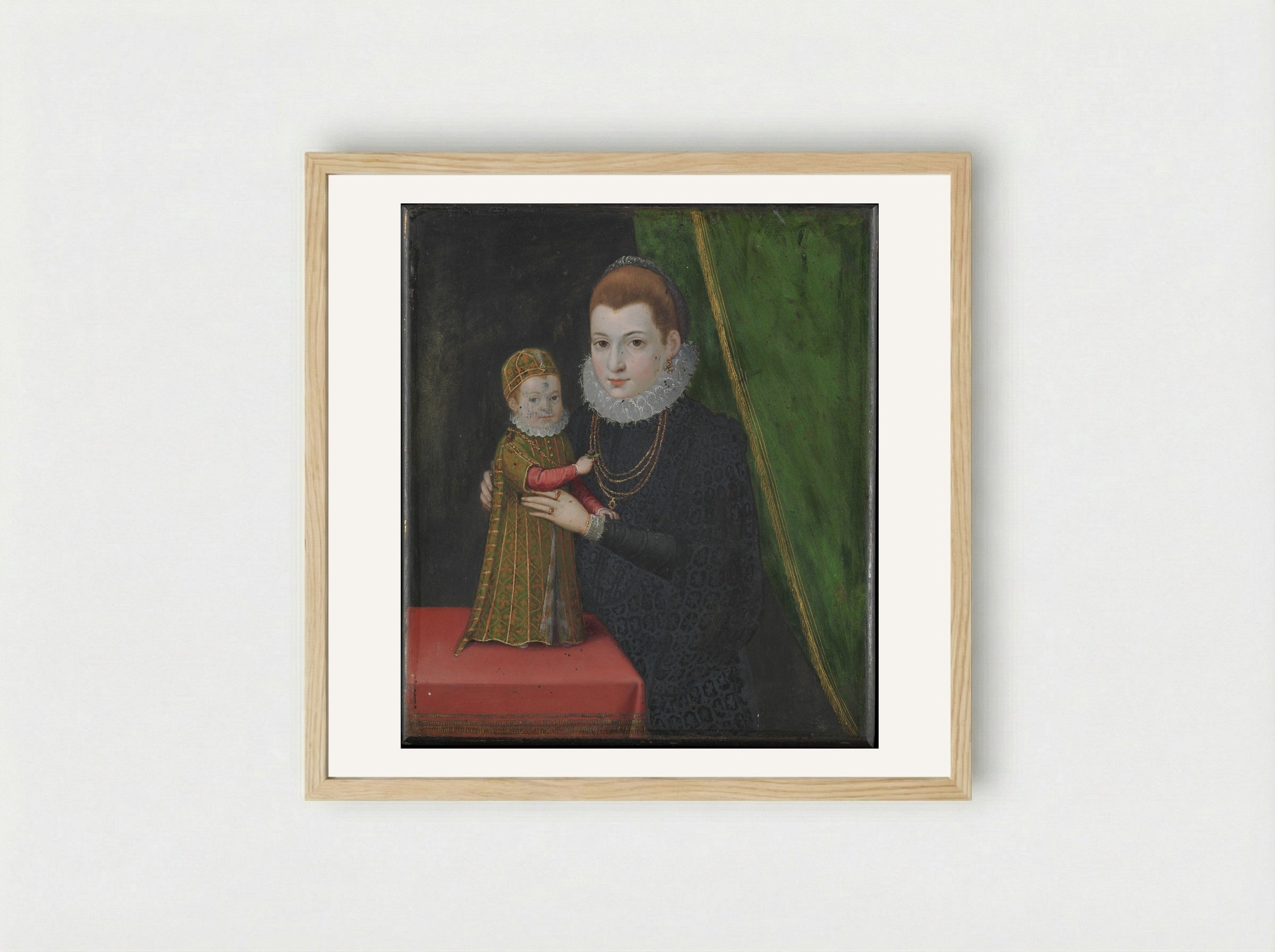 Mary, Queen of Scots, with Her Son, James - British Painter - Framed Print Wood