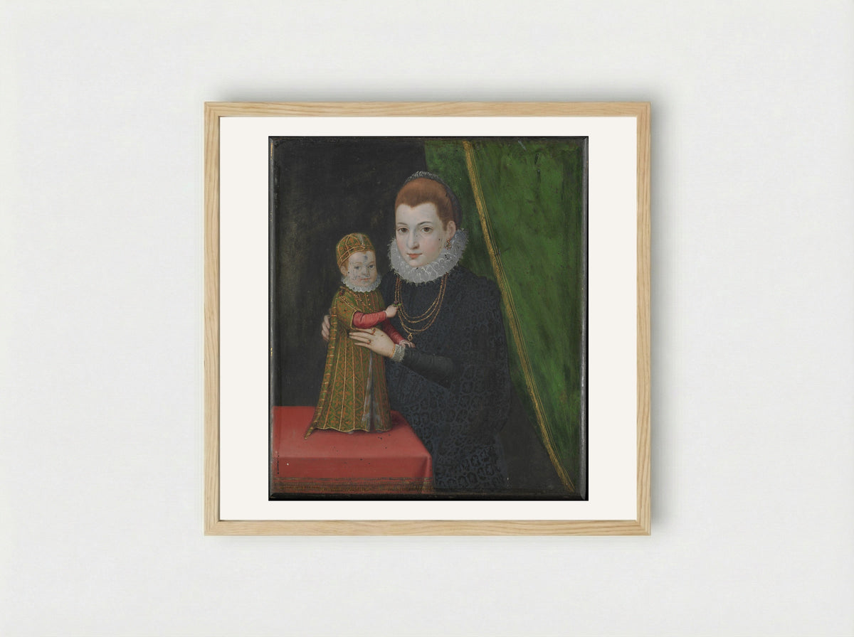 Mary, Queen of Scots, with Her Son, James - British Painter - Framed Print Wood