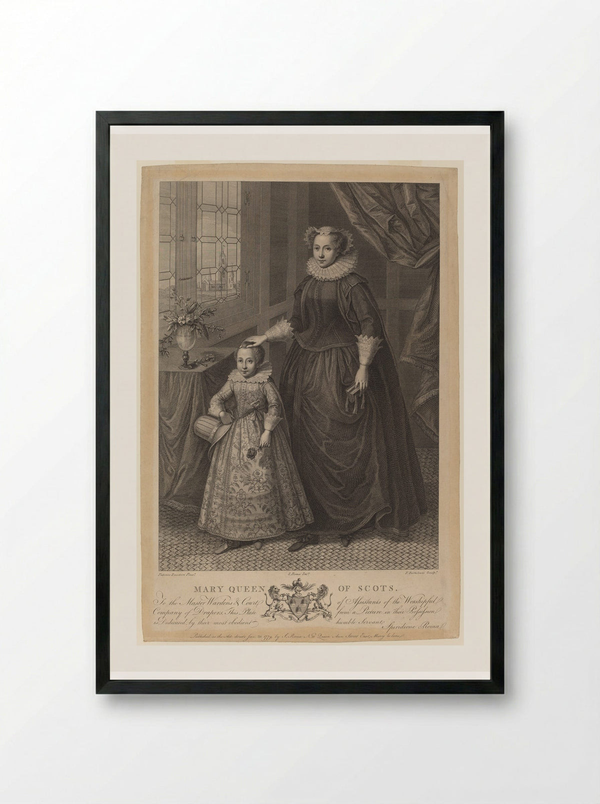 Mary Queen of Scots - Francesco Bartolozzi - Framed Print Black