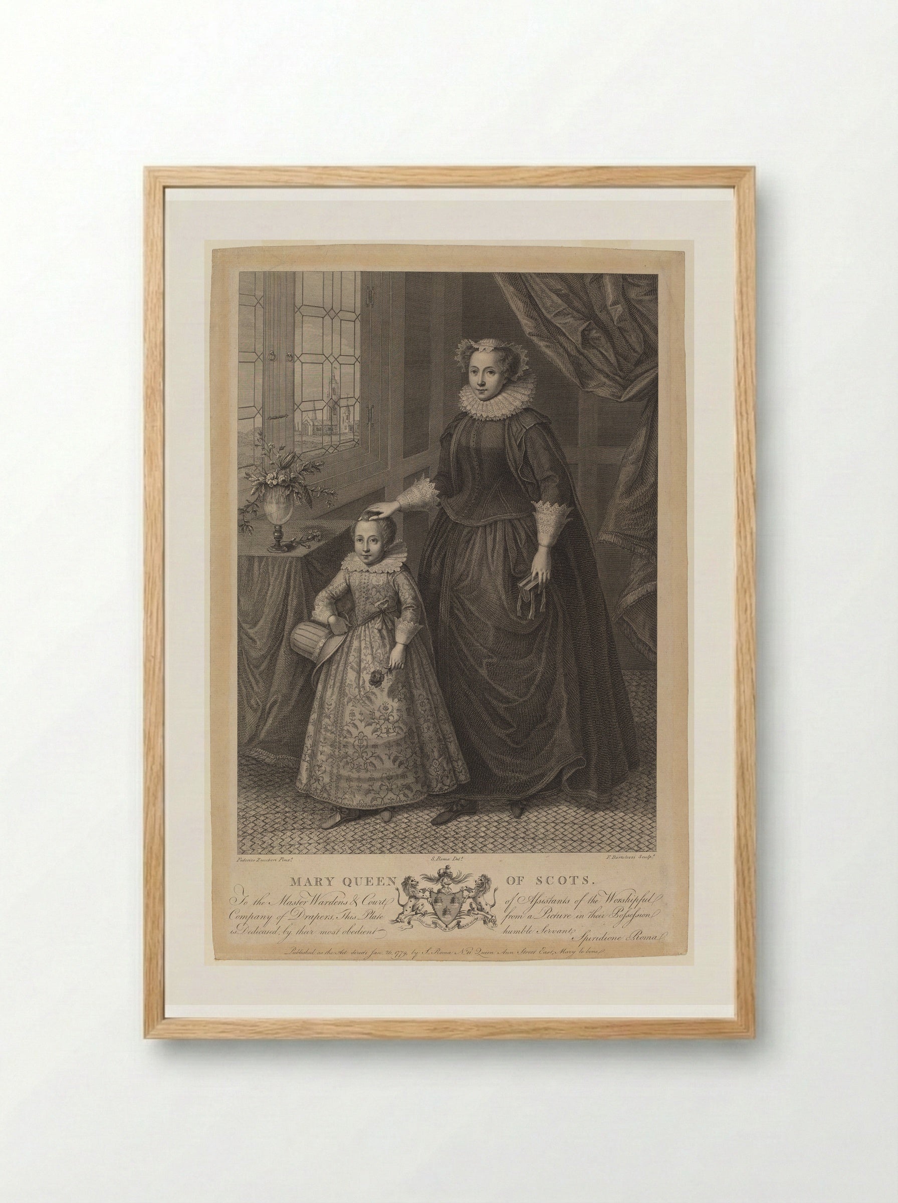 Mary Queen of Scots - Francesco Bartolozzi - Framed Print Wood
