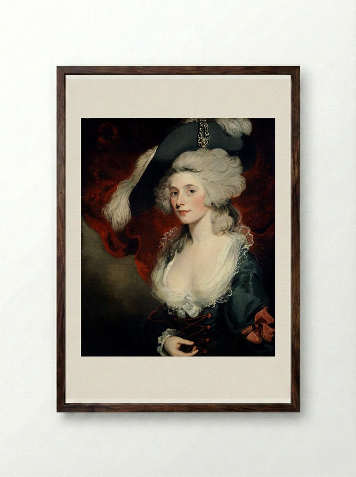Mary Robinson as Perdita - John Hoppner - Framed Print Dark Wood