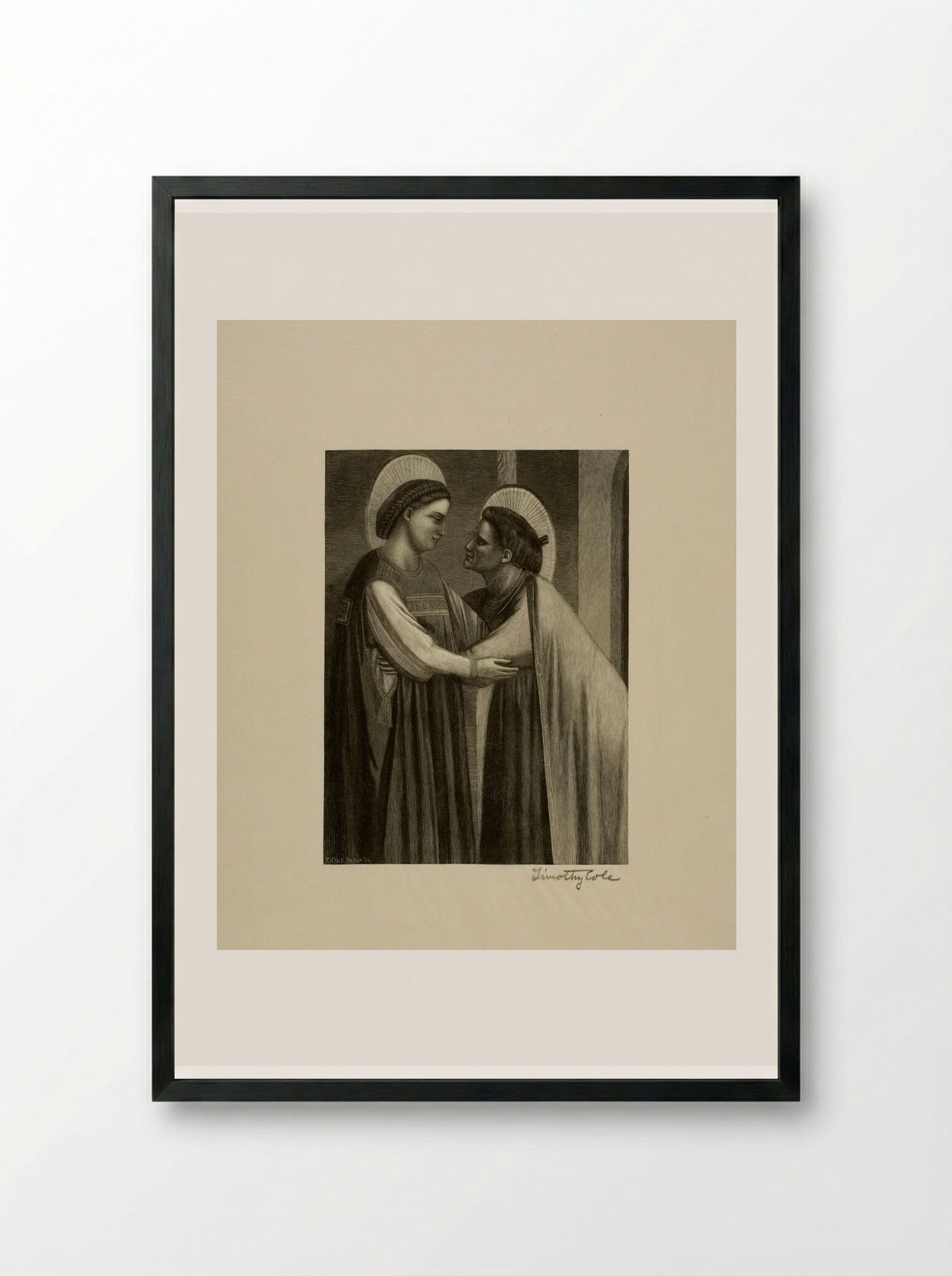Mary and Elizabeth (Detail from The Visitation) - Timothy Cole - Framed Print Black
