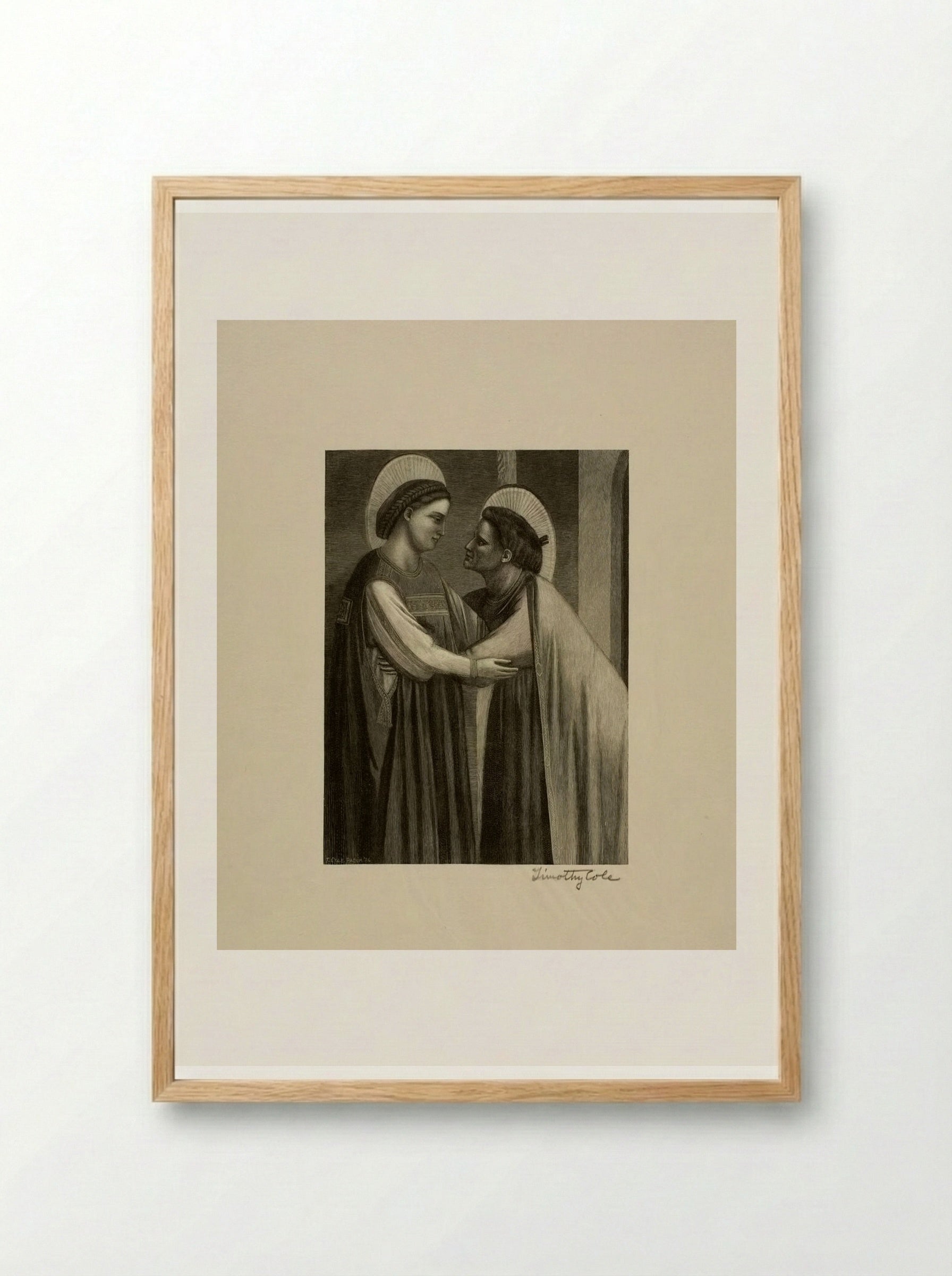 Mary and Elizabeth (Detail from The Visitation) - Timothy Cole - Framed Print Wood