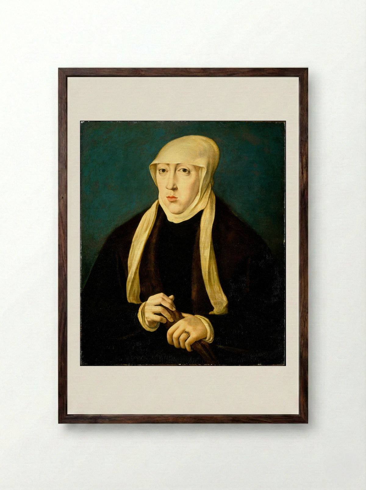 Mary of Hungary - Jan Cornelisz Vermeyen - Framed Print Dark Wood