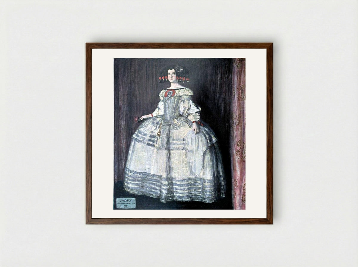 Mary - Franz von Stuck - Framed Print Dark Wood