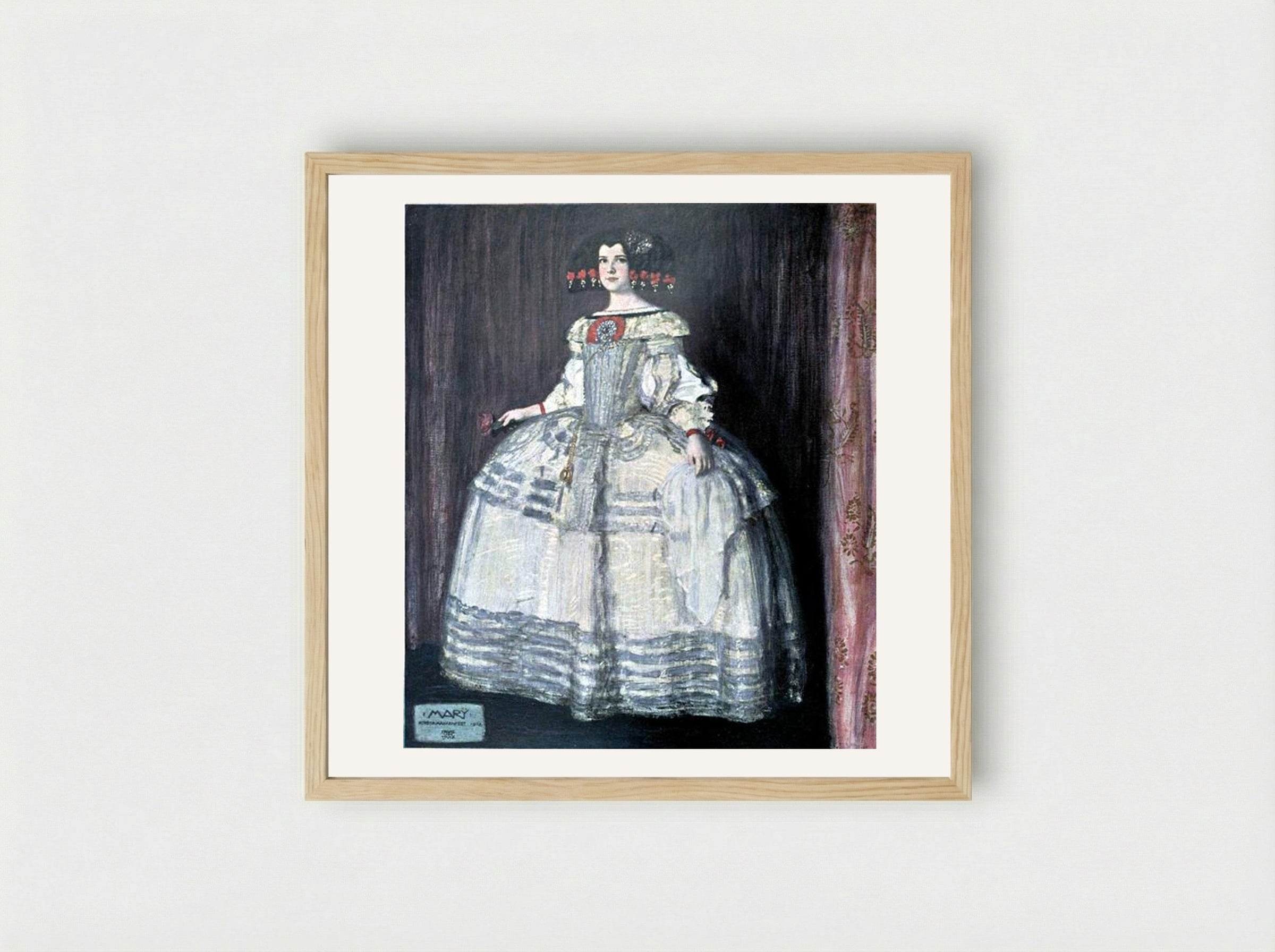 Mary - Franz von Stuck - Framed Print Wood