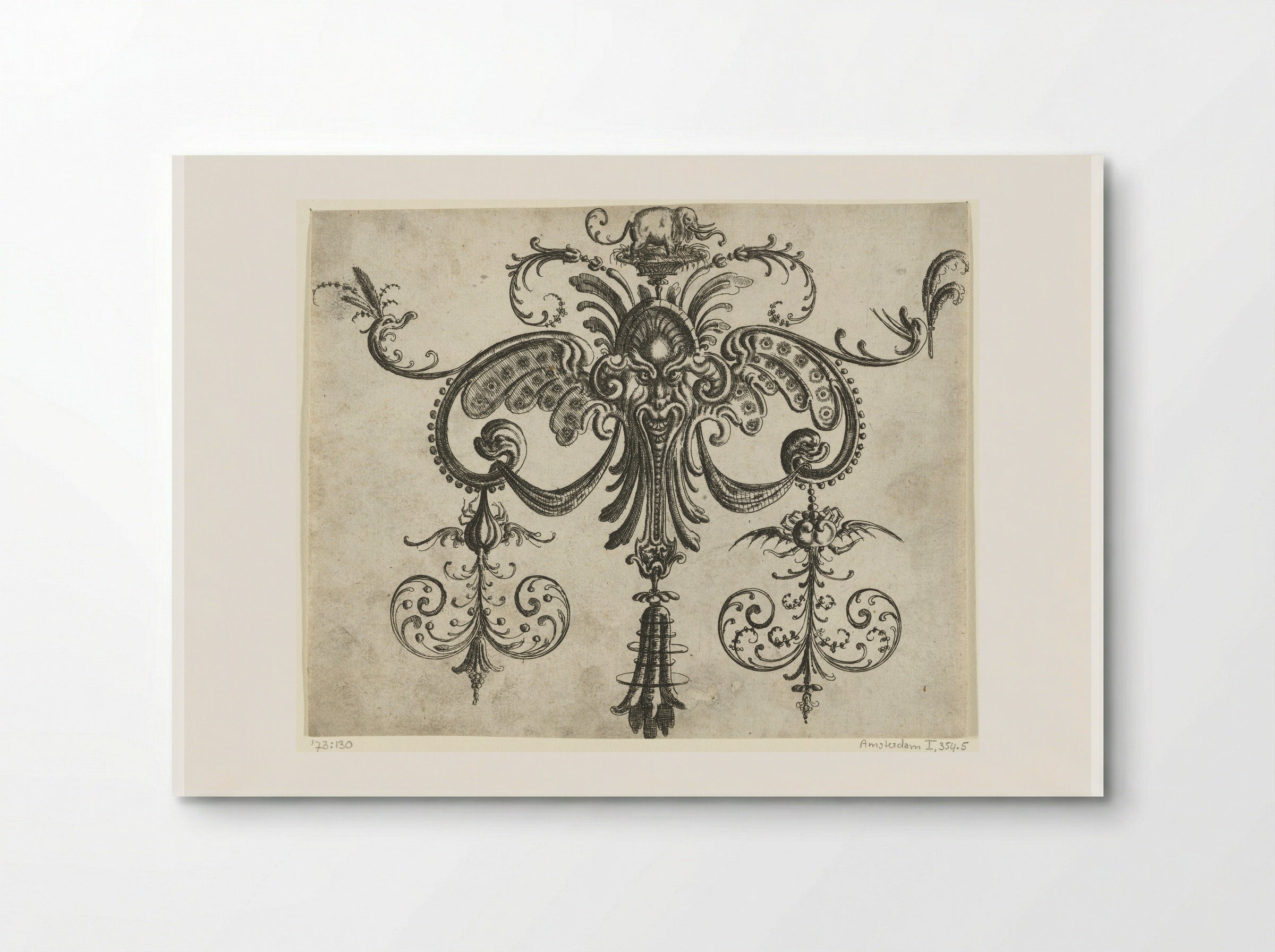 Mascaron with Wings and Fish-Headed Feathers - Christoph Jamnitzer - Poster