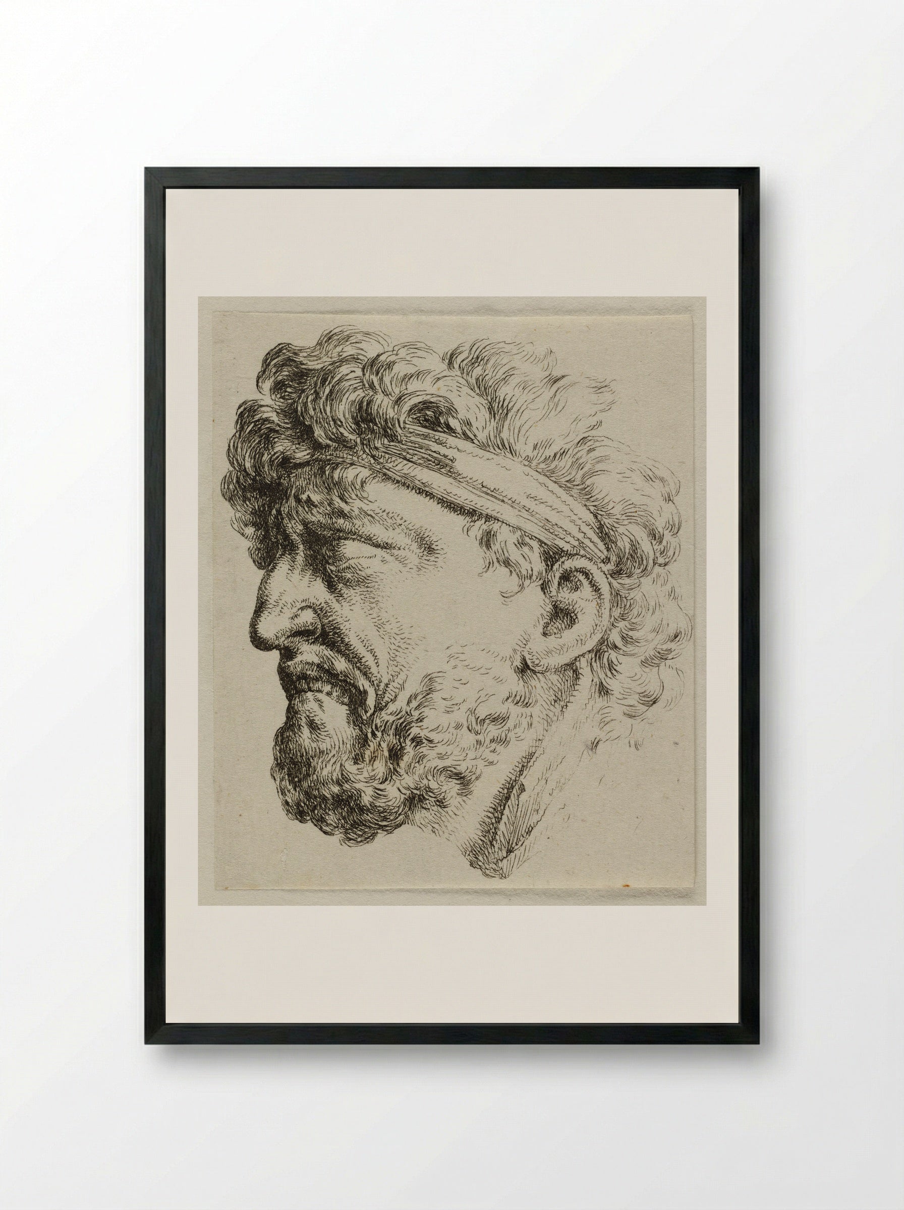 Mask from the Courtyard of the Zeughaus, Berlin - Christian Bernhard Rode - Framed Print Black