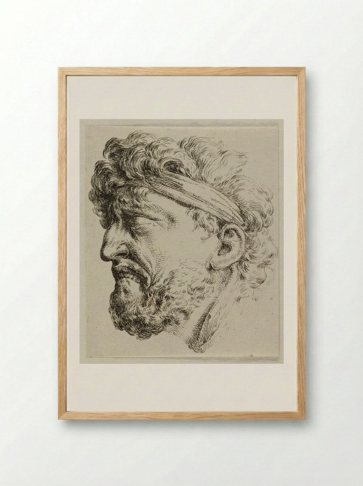 Mask from the Courtyard of the Zeughaus, Berlin - Christian Bernhard Rode - Framed Print Wood