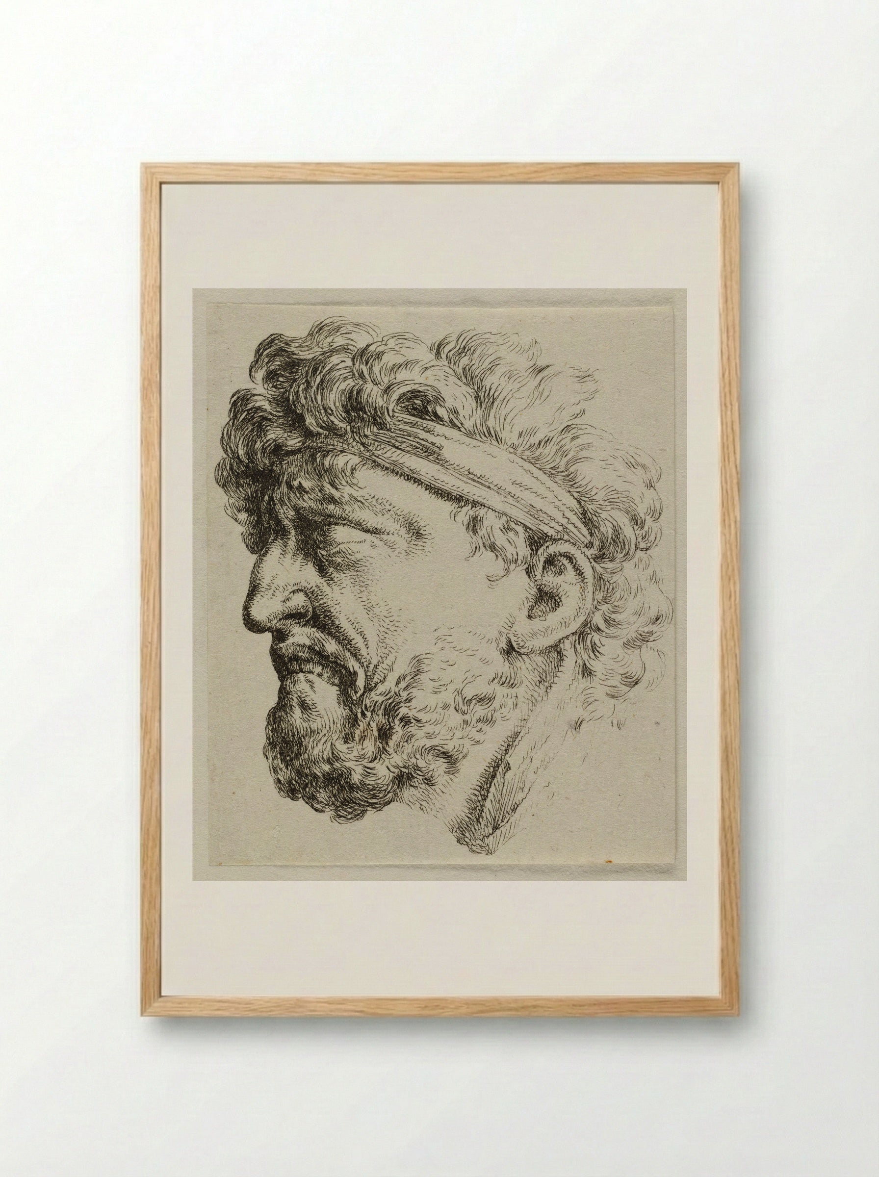 Mask from the Courtyard of the Zeughaus, Berlin - Christian Bernhard Rode - Framed Print Wood