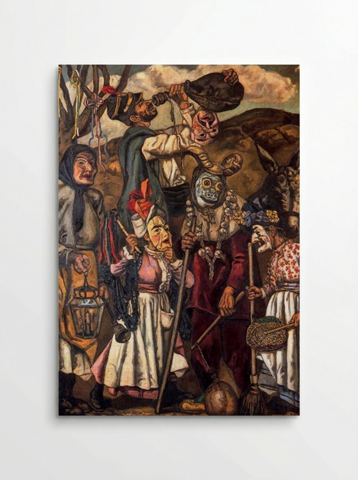 Masks with Donkey - José Gutiérrez Solana - Poster
