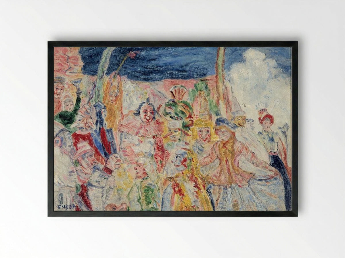 Masks - James Ensor - Framed Print Black