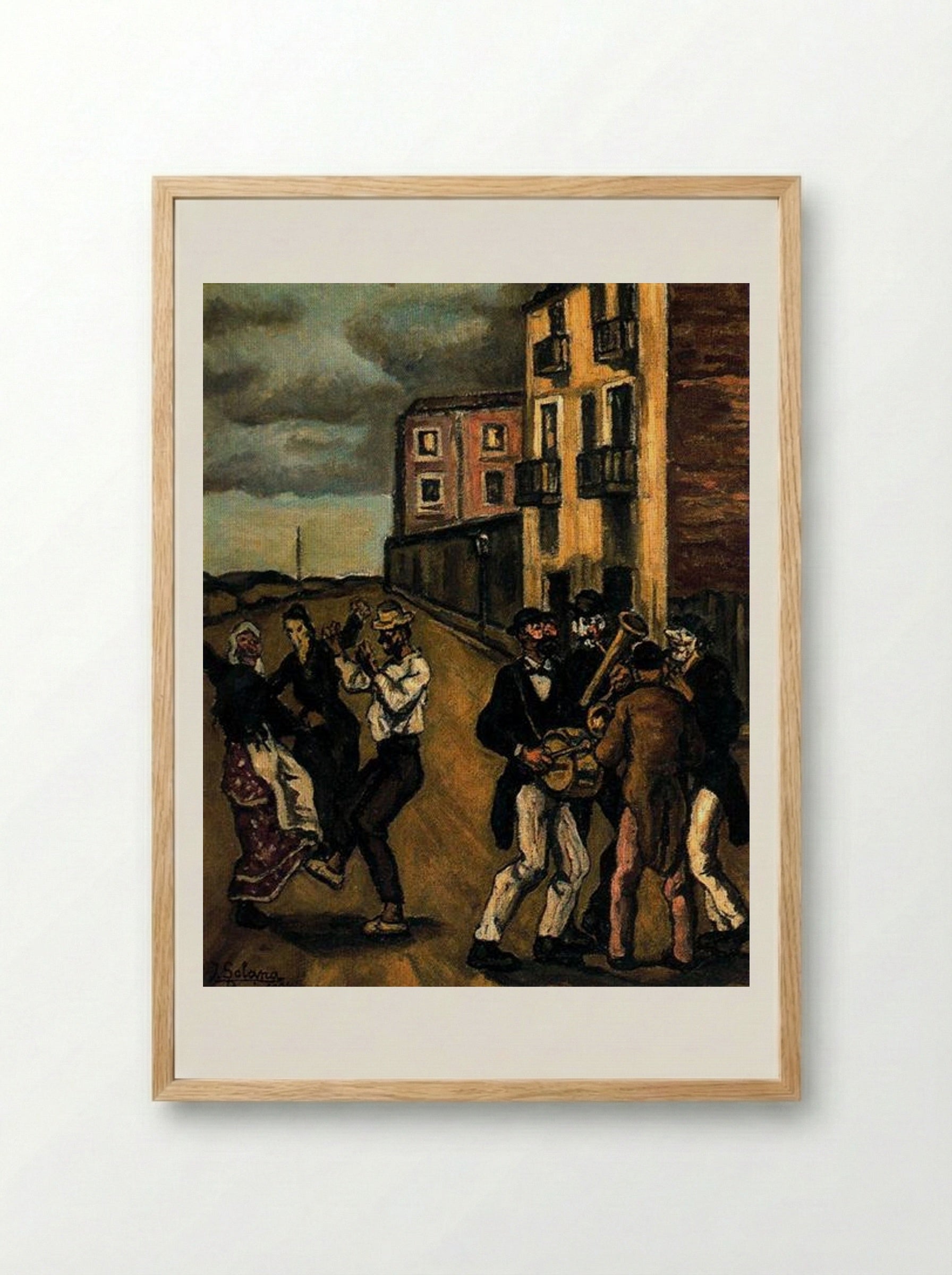 Masks - José Gutiérrez Solana - Framed Print Wood