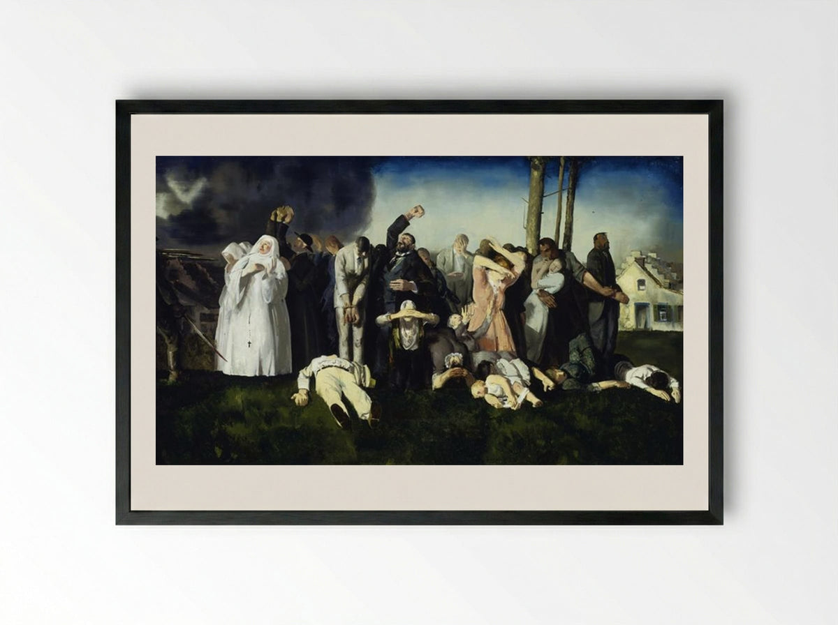 Massacre at Dinant - George Bellows - Framed Print Black