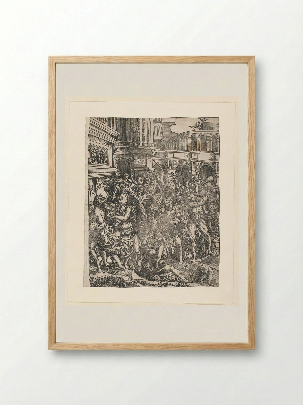 Massacre of the Innocents (Right Panel) - Domenico Campagnola - Framed Print Wood