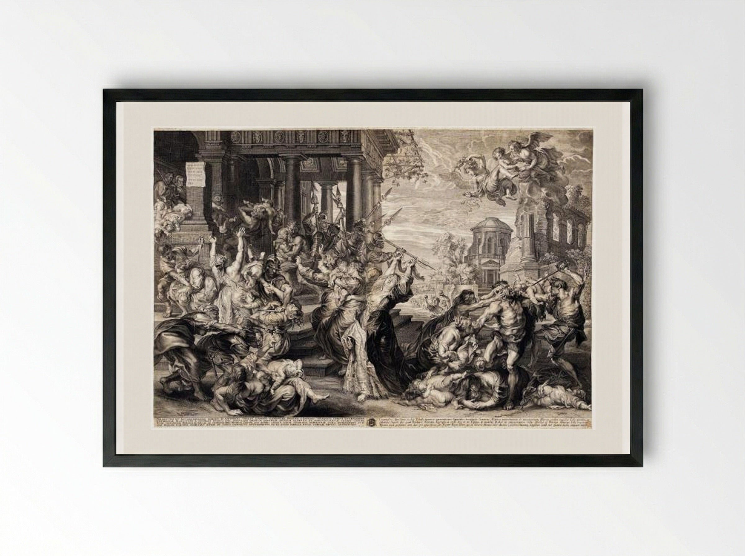 Massacre of the Innocents - Paulus Pontius - Framed Print Black