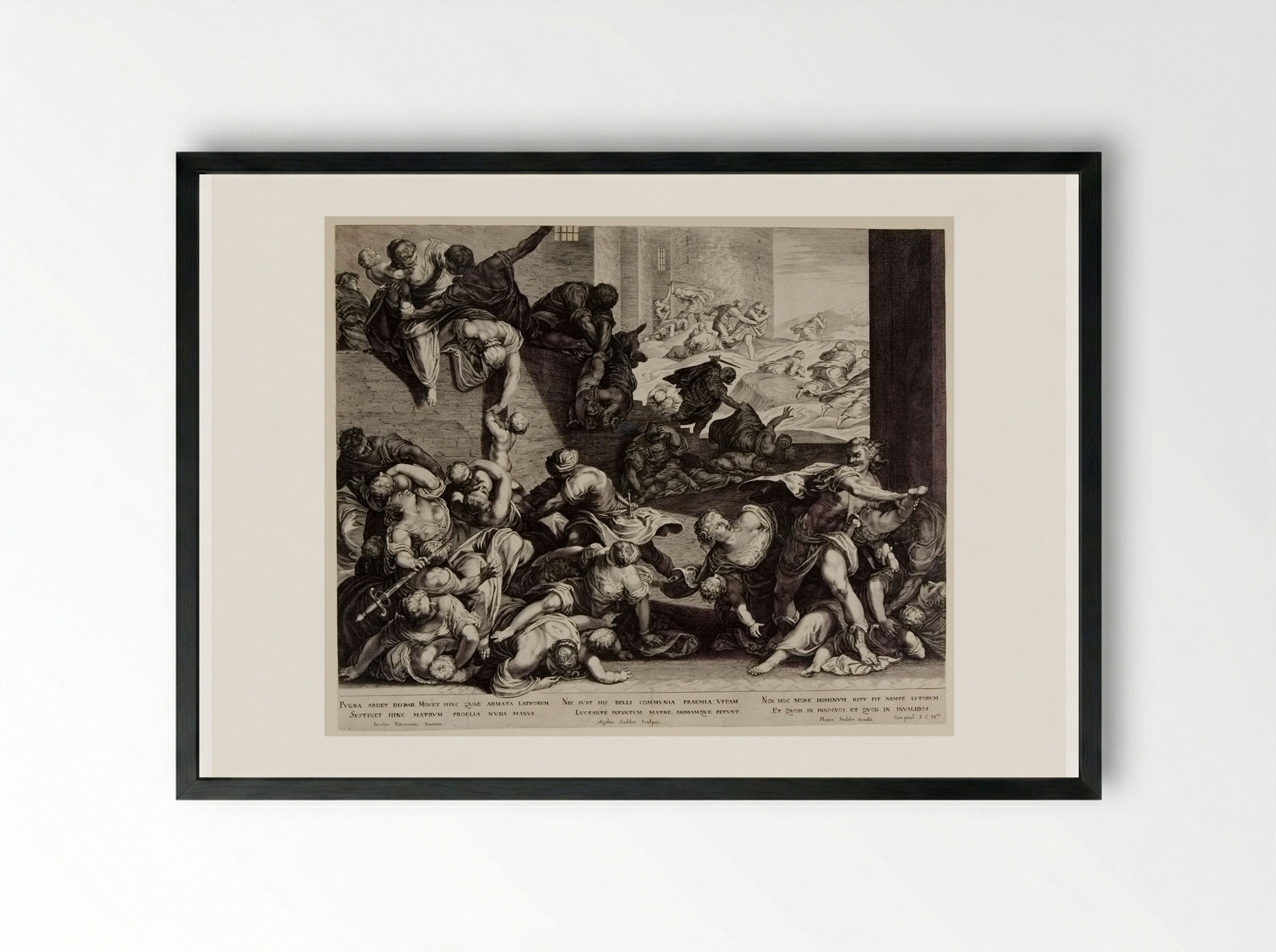 Massacre of the Innocents - Aegidius Sadeler II - Framed Print Black