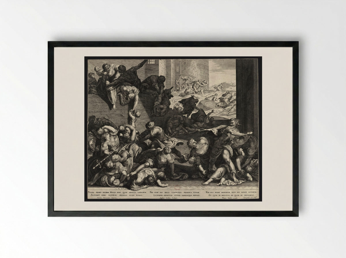 Massacre of the Innocents - Aegidius Sadeler II - Framed Print Black