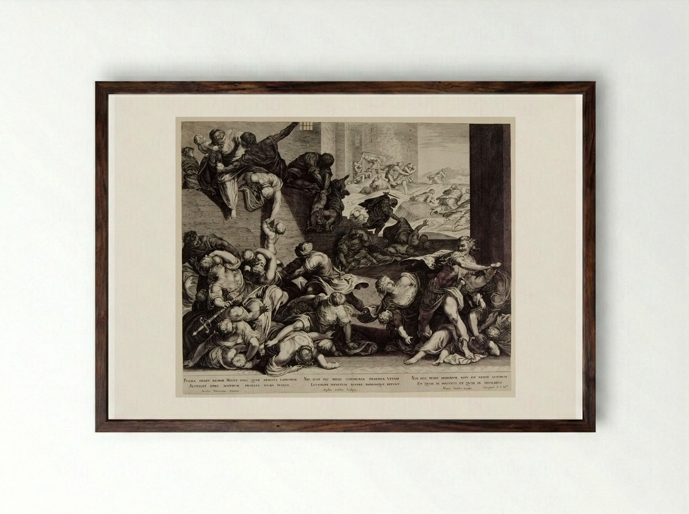 Massacre of the Innocents - Aegidius Sadeler II - Framed Print Dark Wood