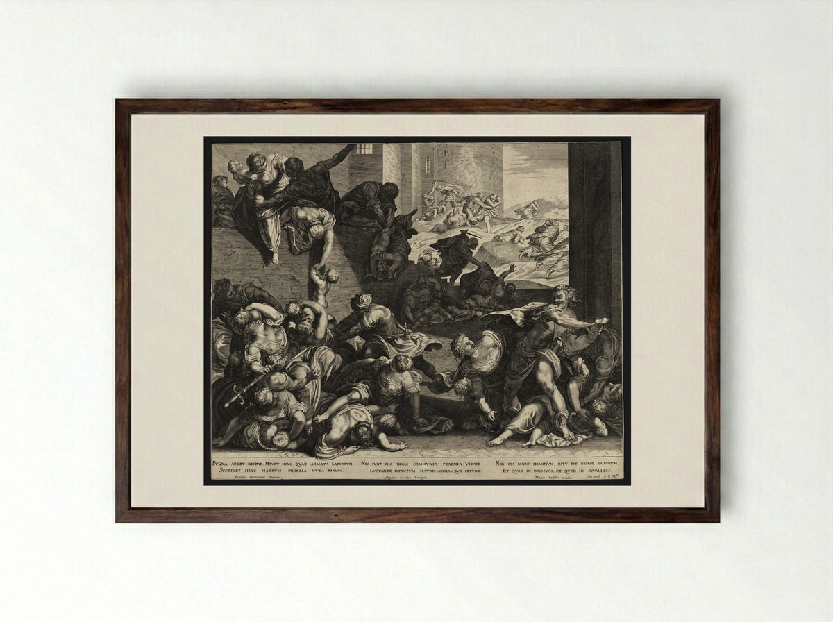 Massacre of the Innocents - Aegidius Sadeler II - Framed Print Dark Wood