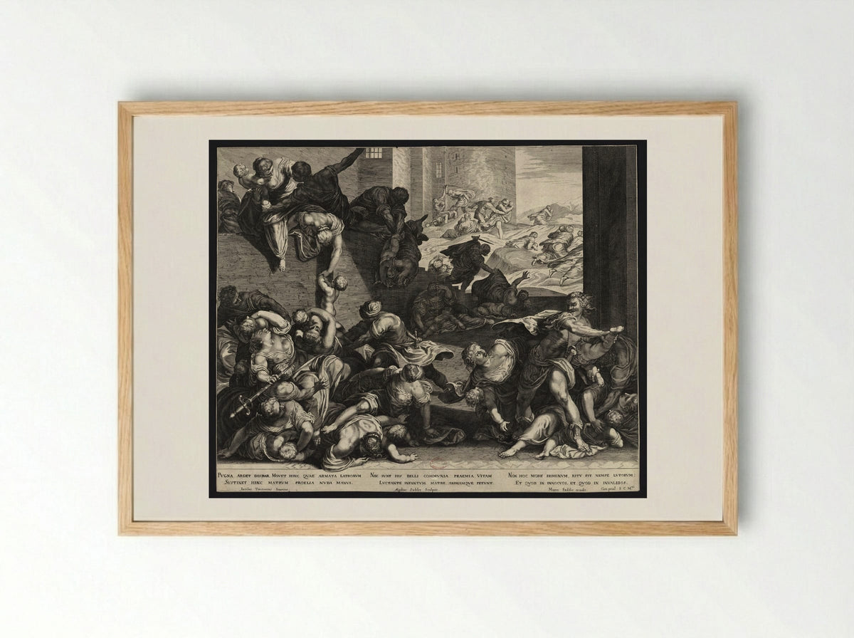 Massacre of the Innocents - Aegidius Sadeler II - Framed Print Wood