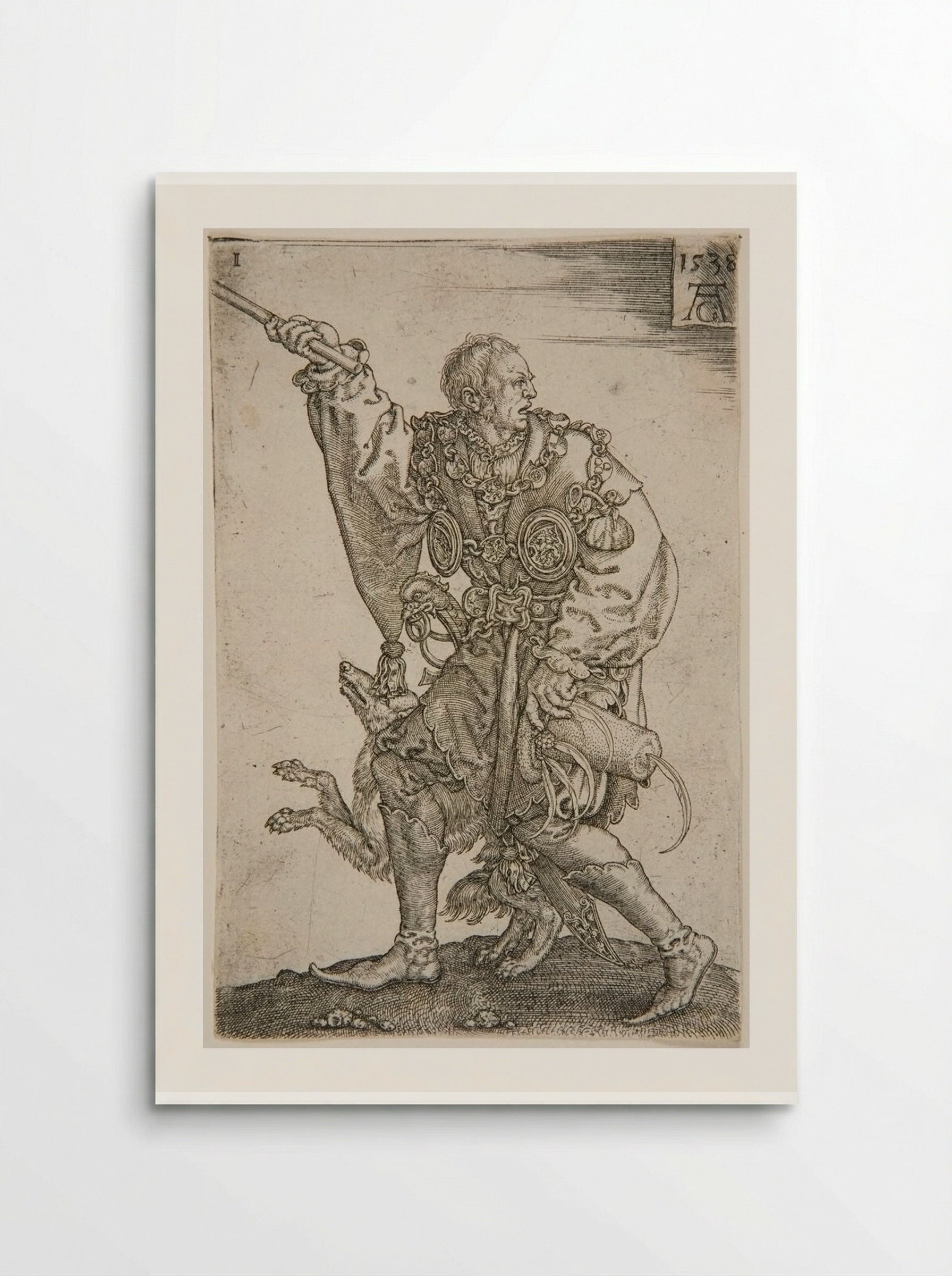 Master of Ceremonies with a Dog - Heinrich Aldegrever - Poster