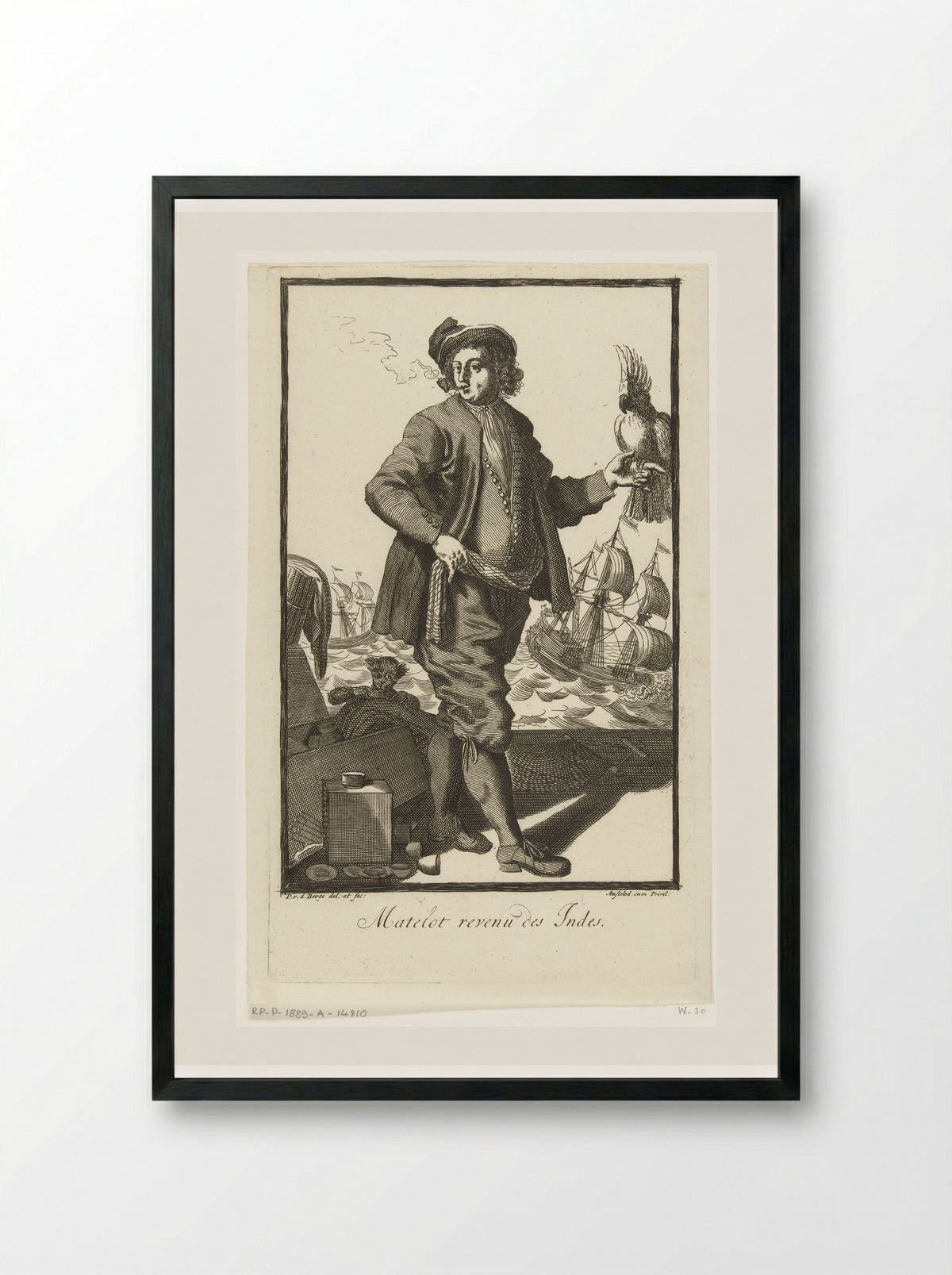 Matelot revenu des Indes - Pieter van den Berge - Framed Print Black