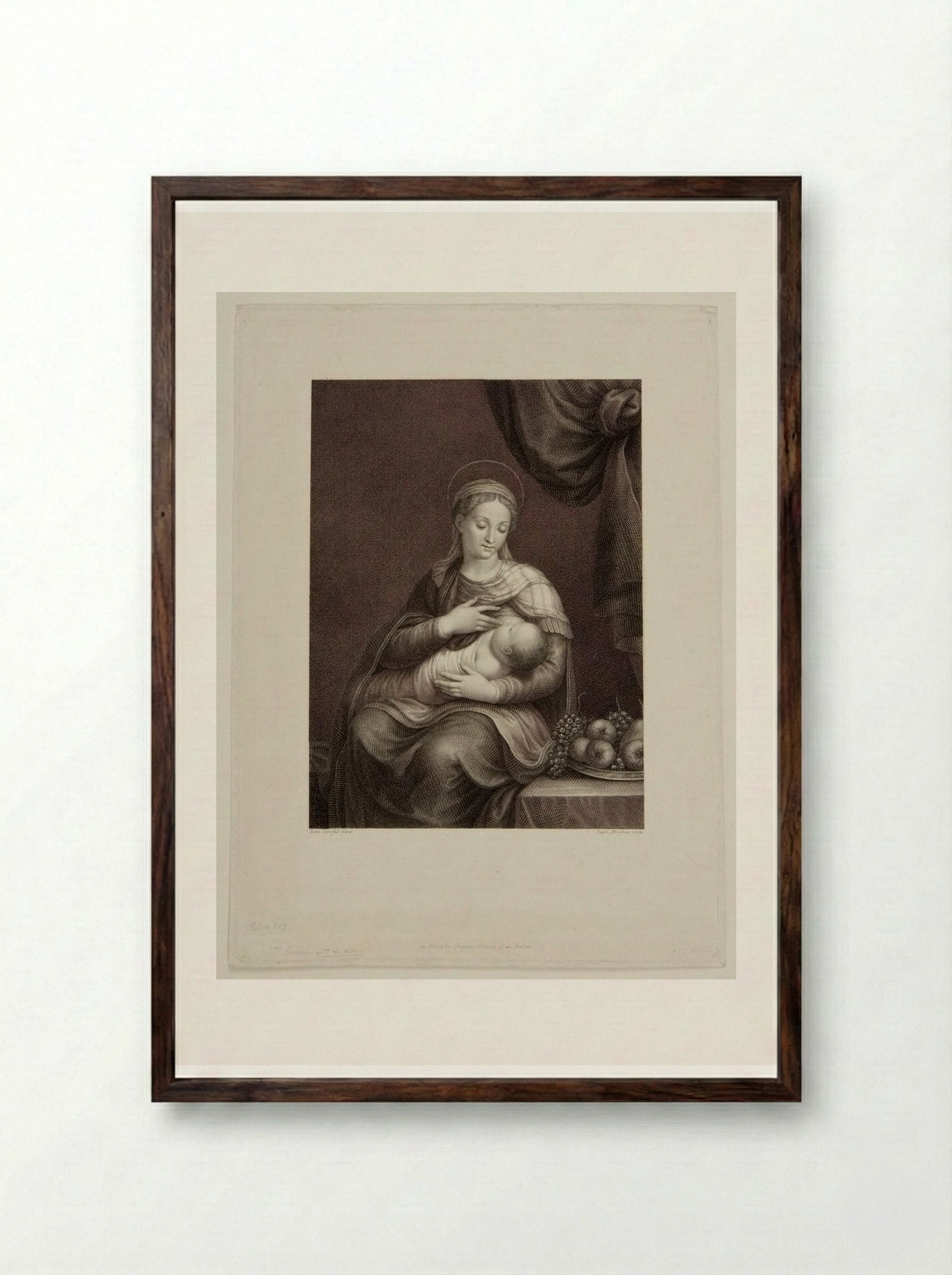 Mater Divinae Gratiae - Raphael Morghen - Framed Print Dark Wood