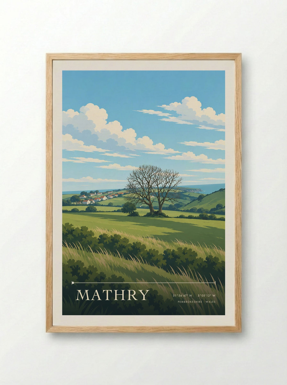 Mathry, Pembrokeshire | Travel Poster - Framed Print Wood