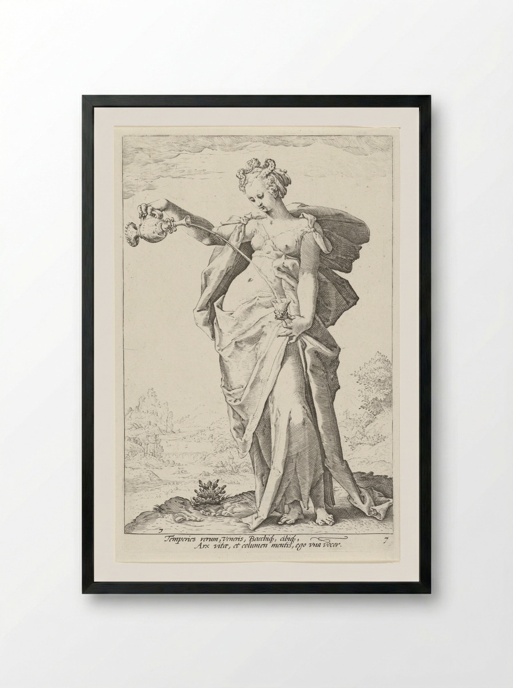 Matigheid (Temperantia) - Claes Jansz. Visscher (II) - Framed Print Black